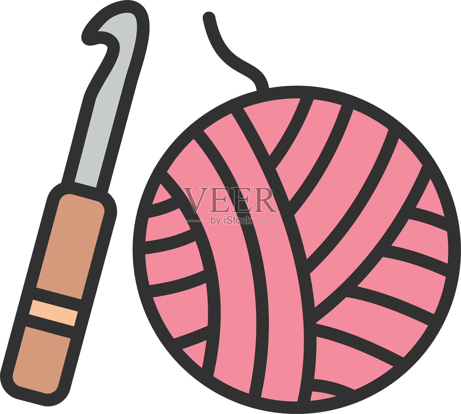 编织轮廓填充图标插画图片素材