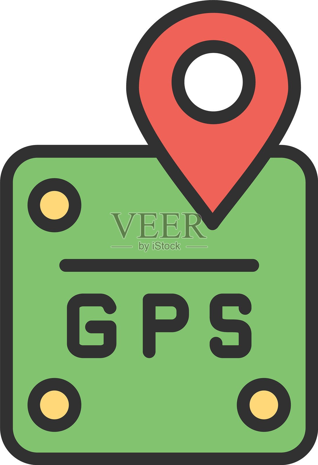 GPS轮廓填充图标插画图片素材