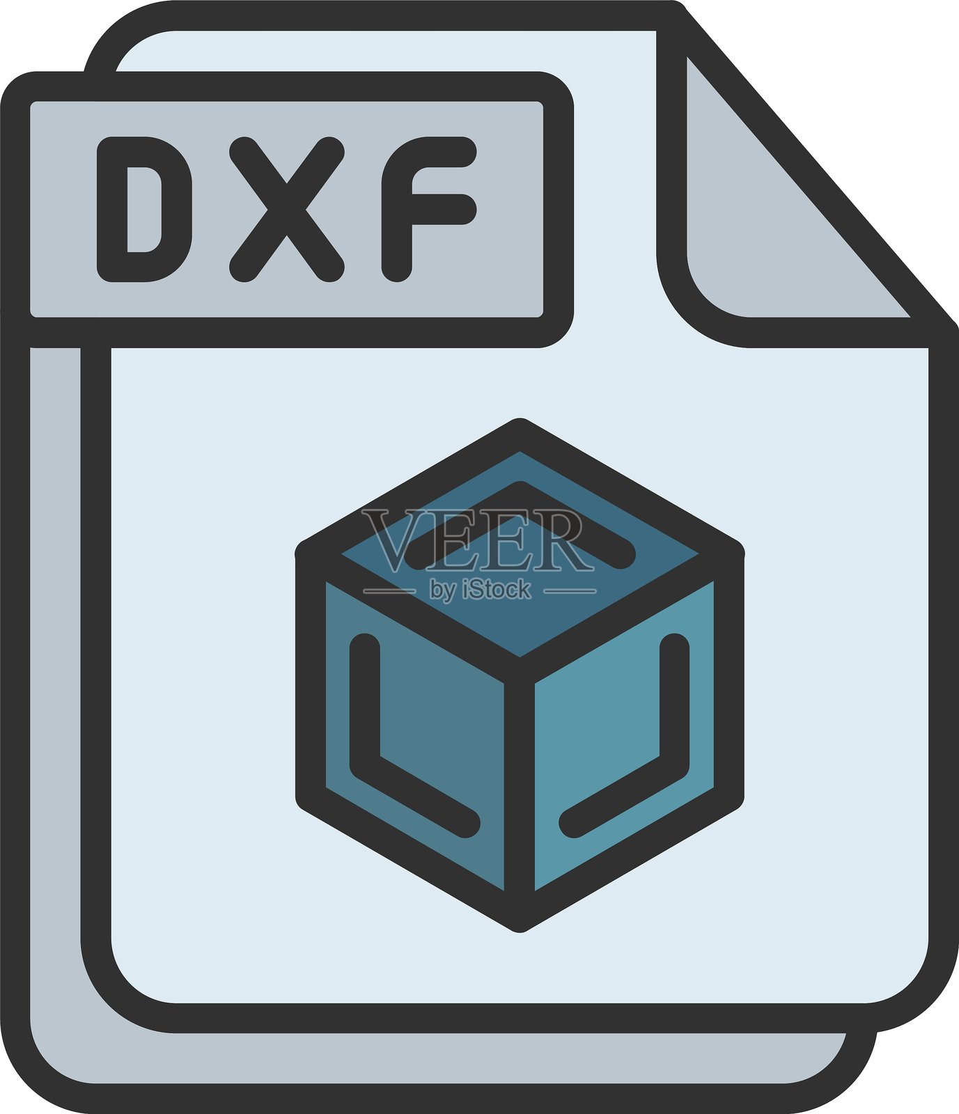 DXF轮廓填充图标插画图片素材