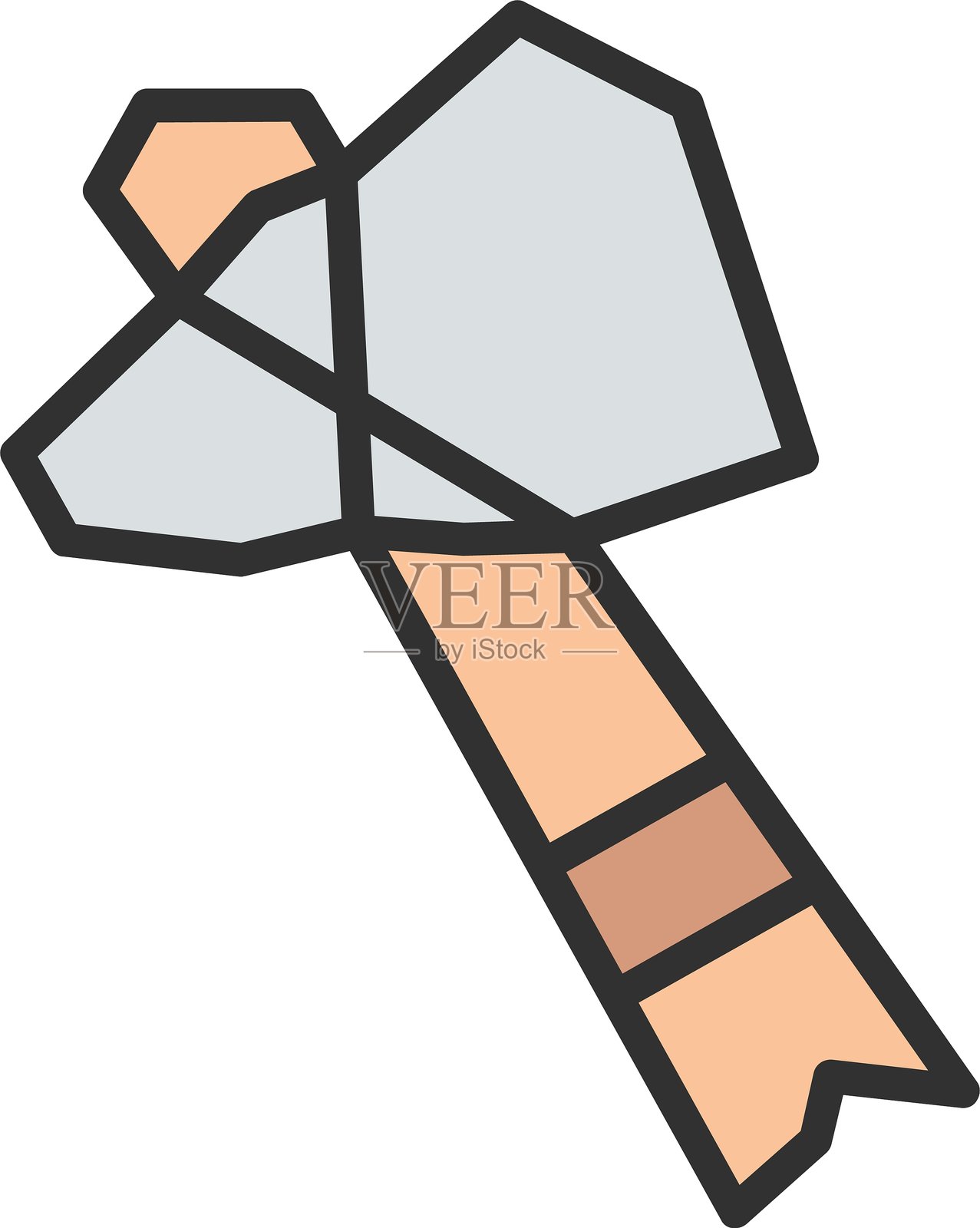 石斧轮廓填充图标插画图片素材