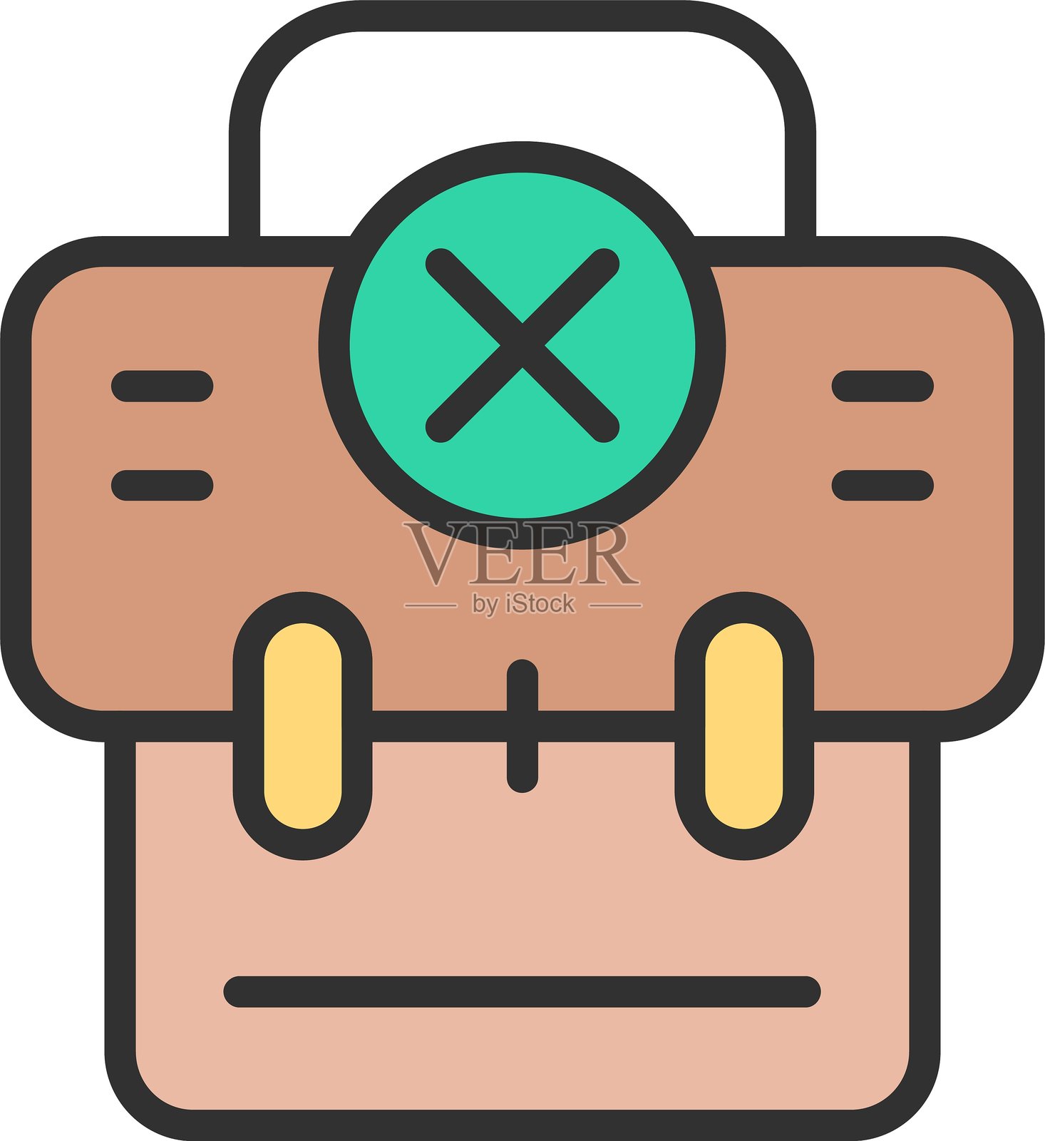 失业大纲填充图标插画图片素材