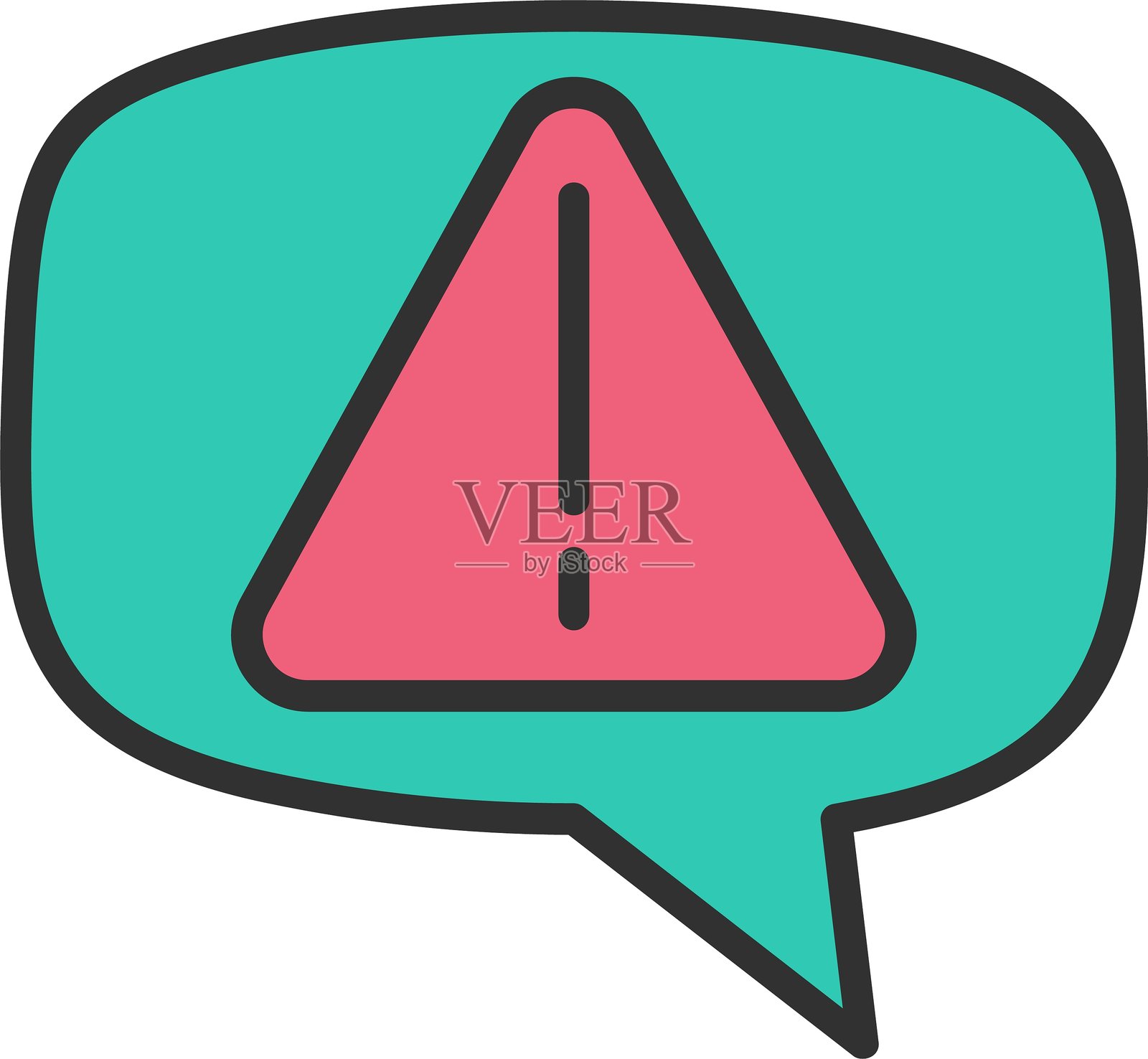 警告轮廓填充图标插画图片素材