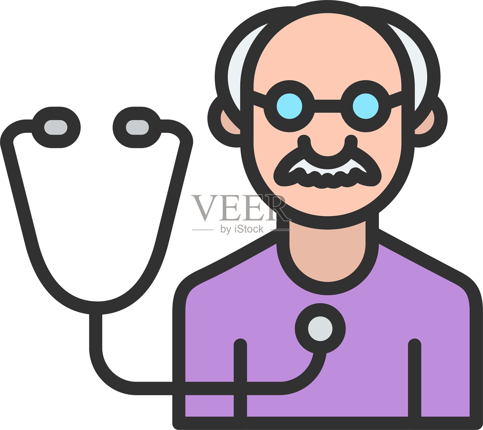 健康检查大纲填充图标插画图片素材