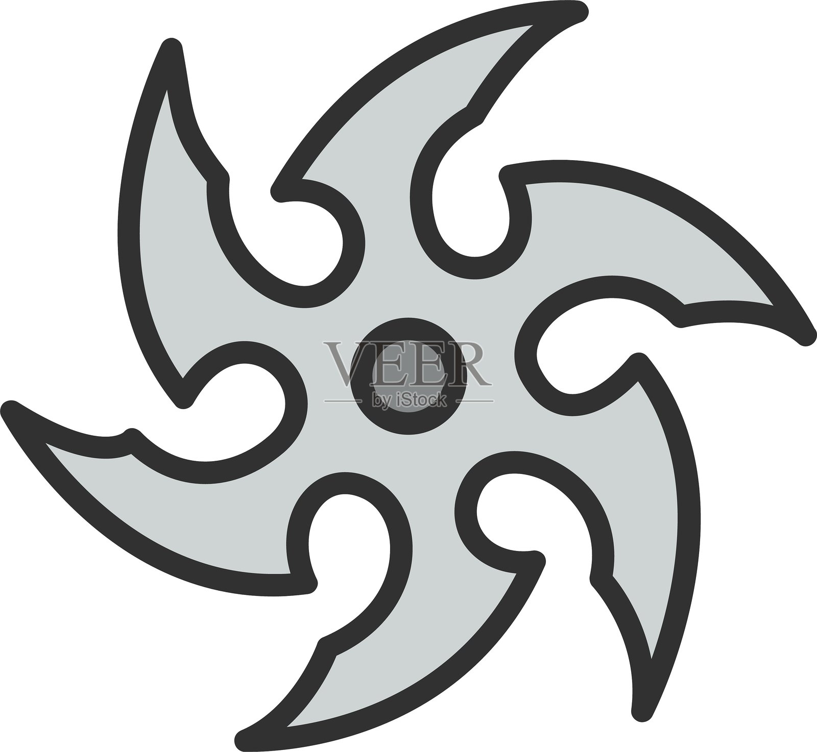 忍者刀轮廓填充图标插画图片素材