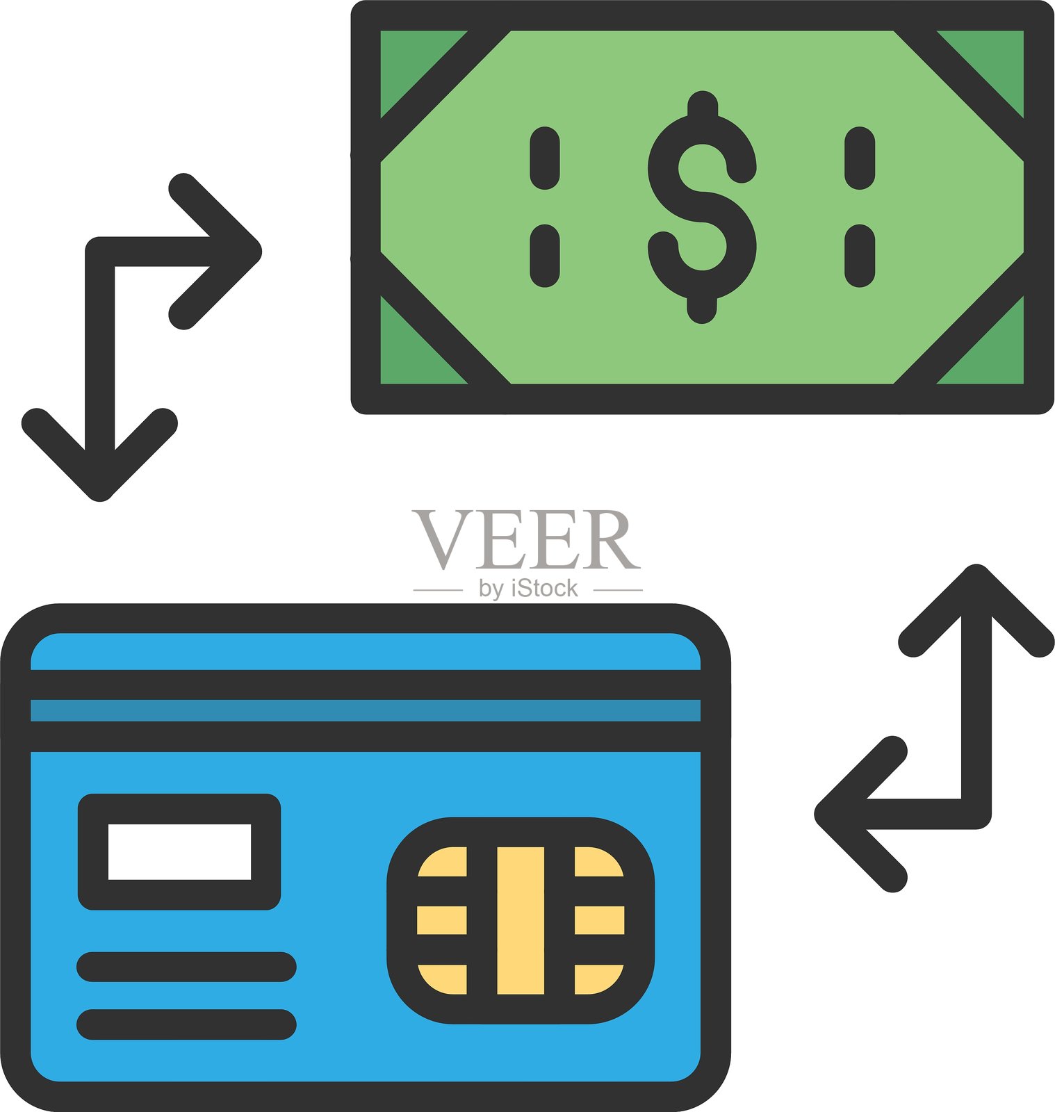 支付方式概述填充图标插画图片素材