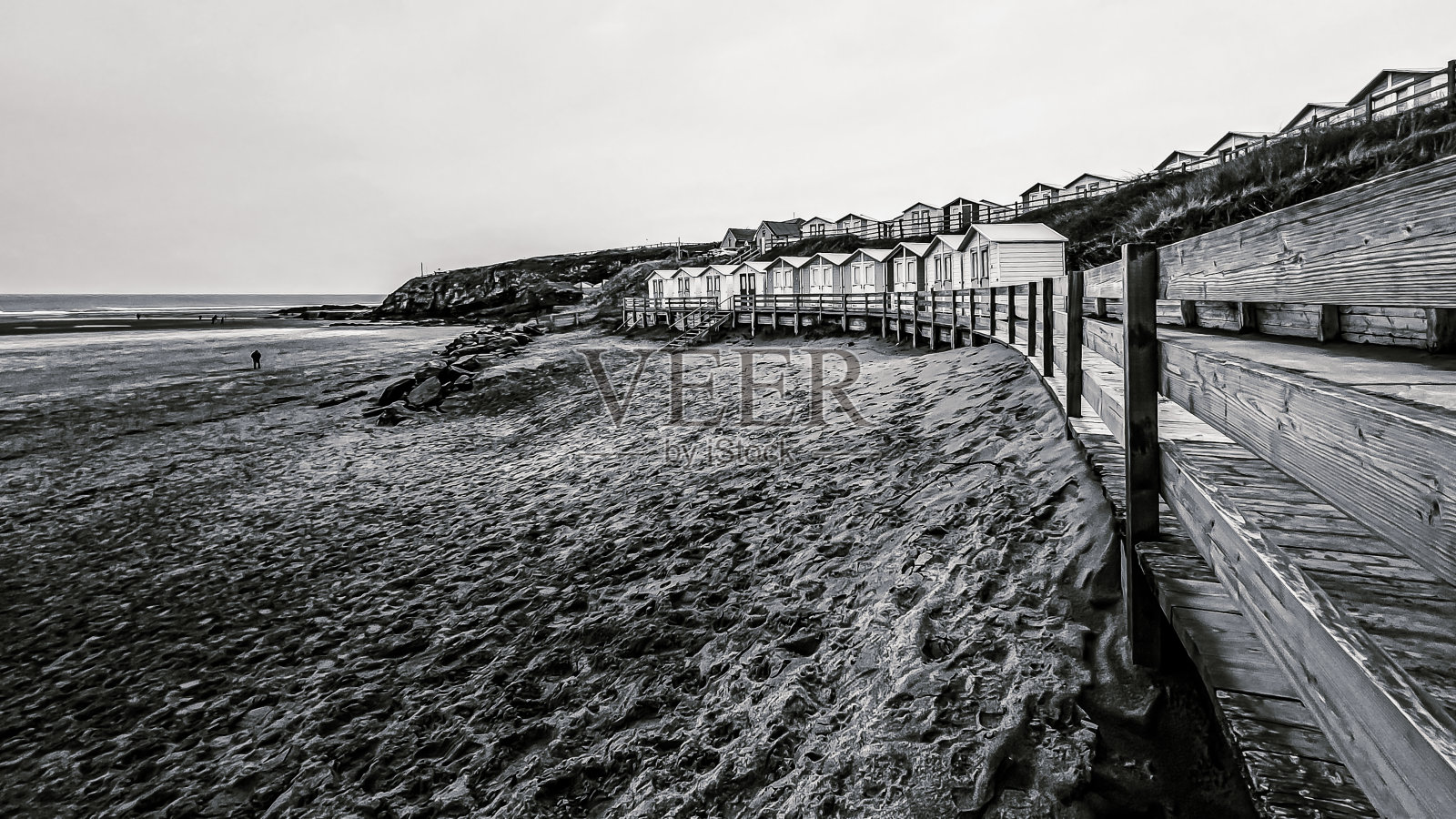 黑白沙滩照片摄影图片