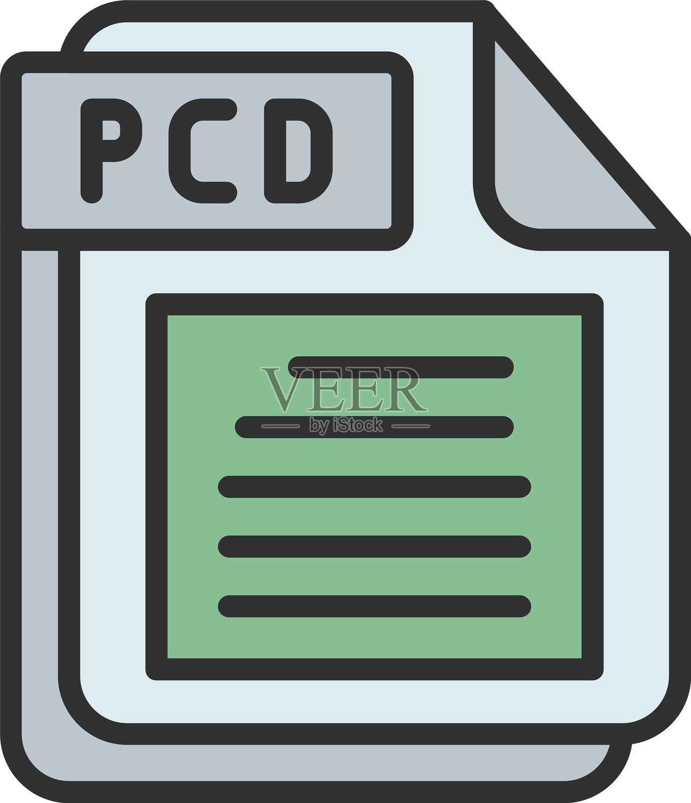 PCD轮廓填充图标插画图片素材