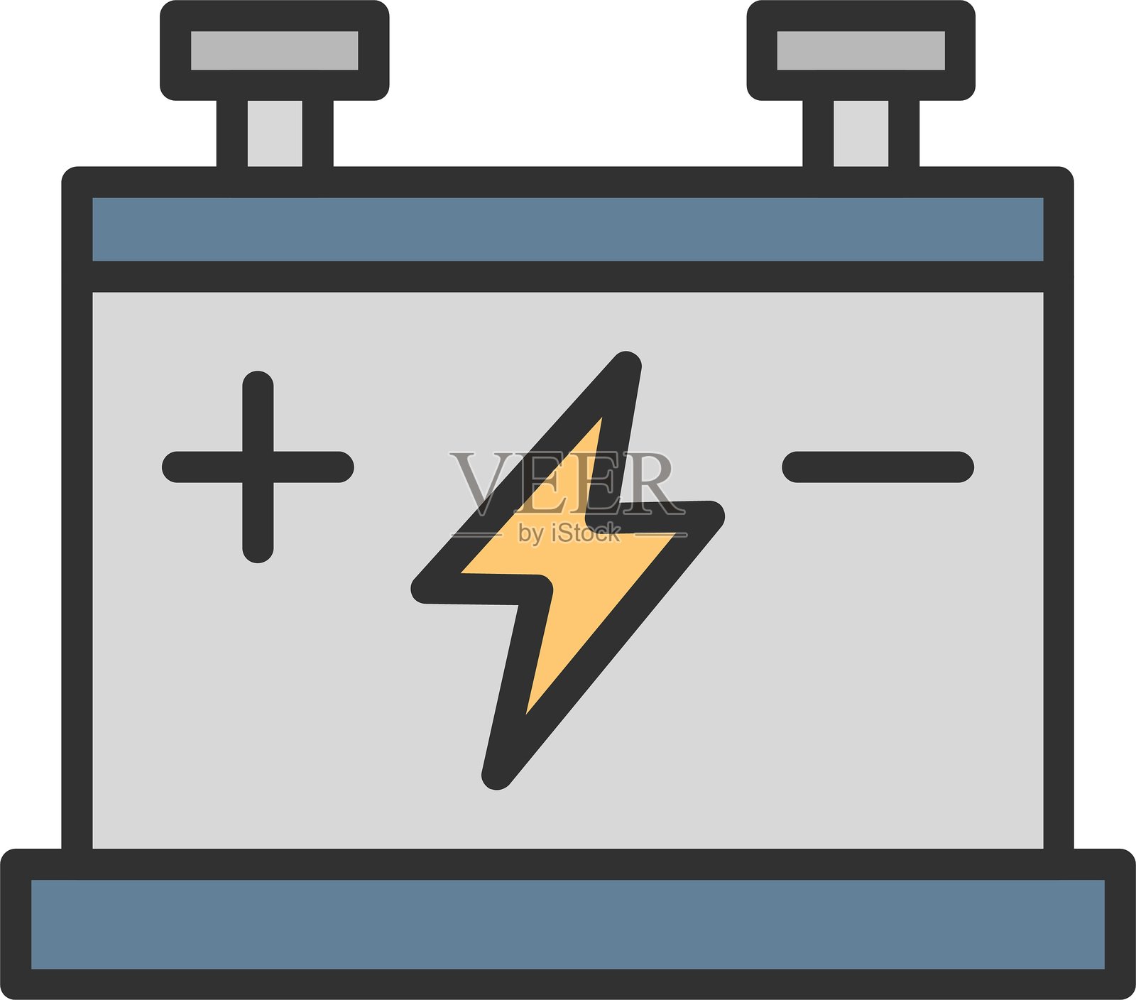 电池轮廓填充图标插画图片素材