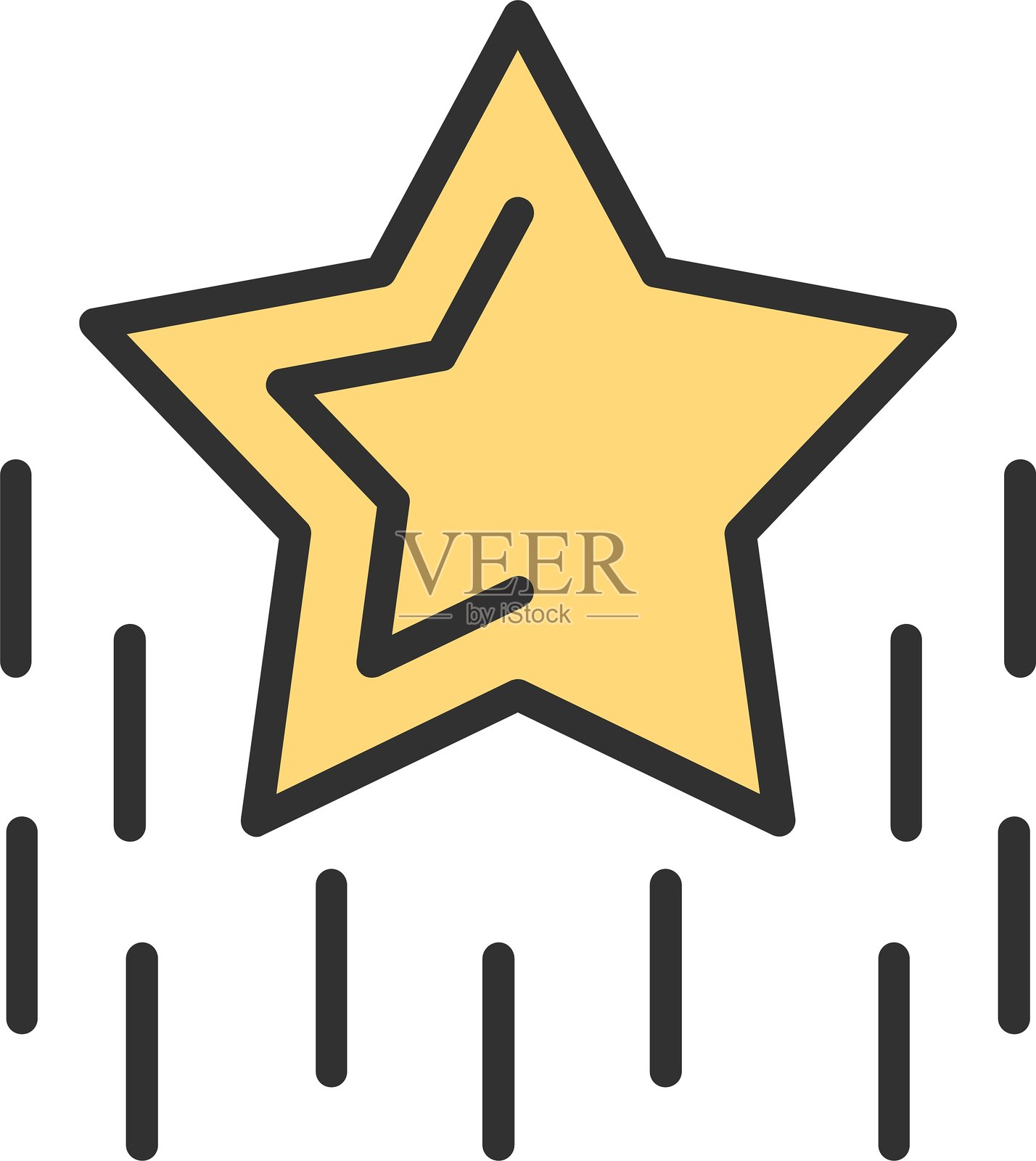 填充星形轮廓图标插画图片素材