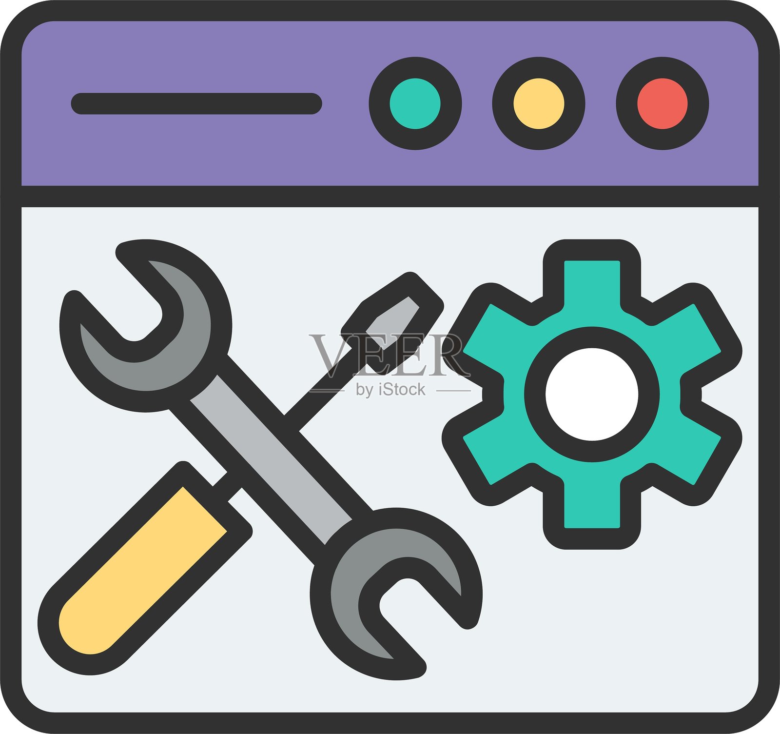 维护大纲填充图标插画图片素材