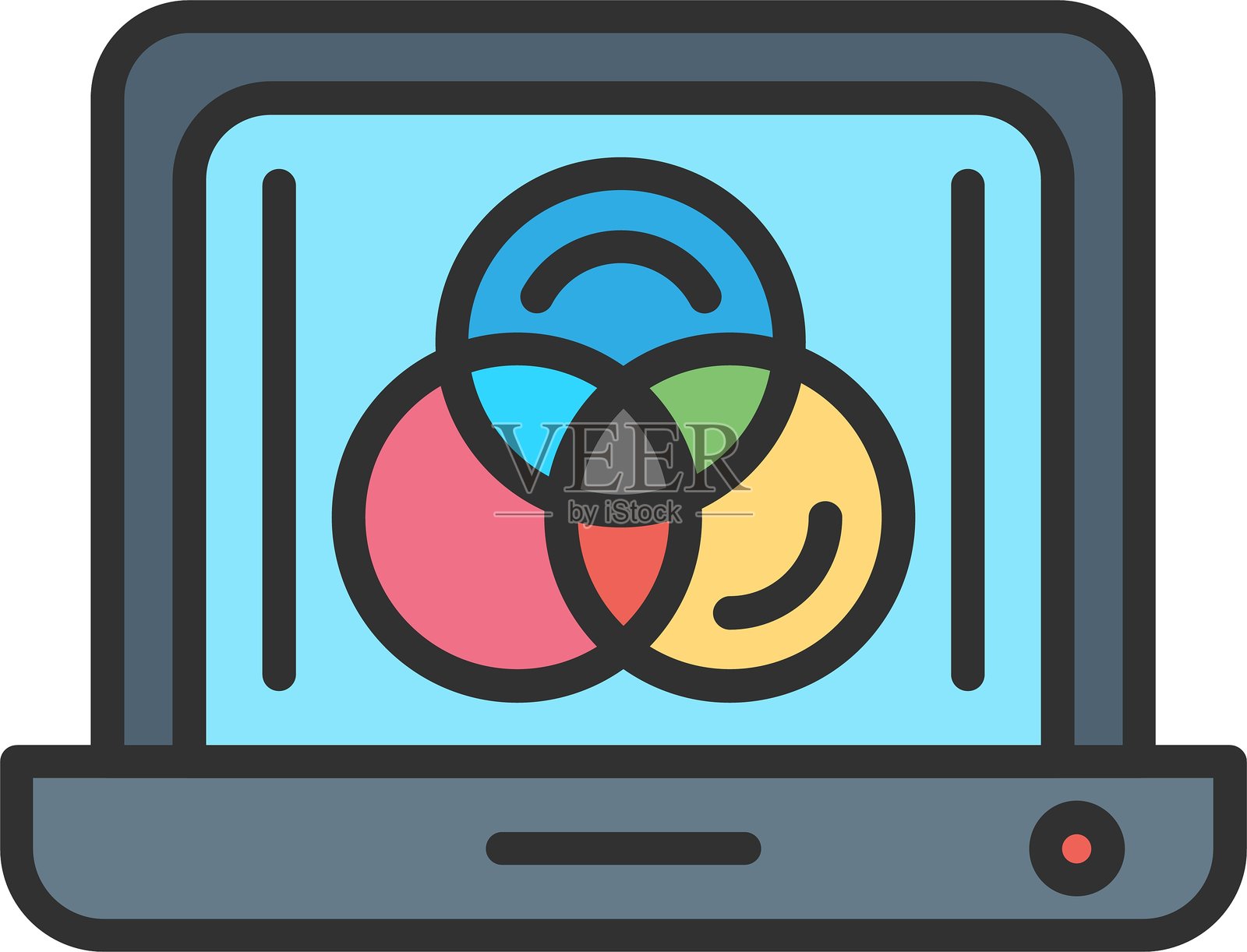 CMYK轮廓填充图标插画图片素材