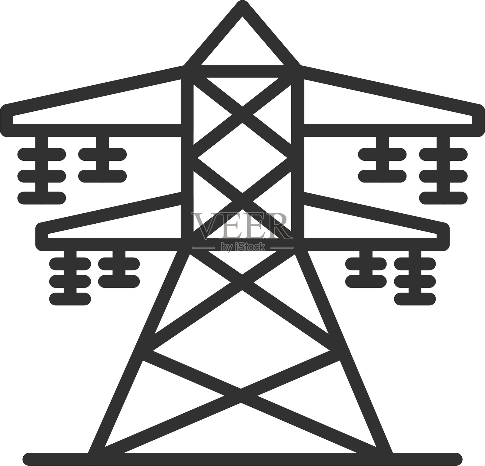 能源塔轮廓填充图标插画图片素材