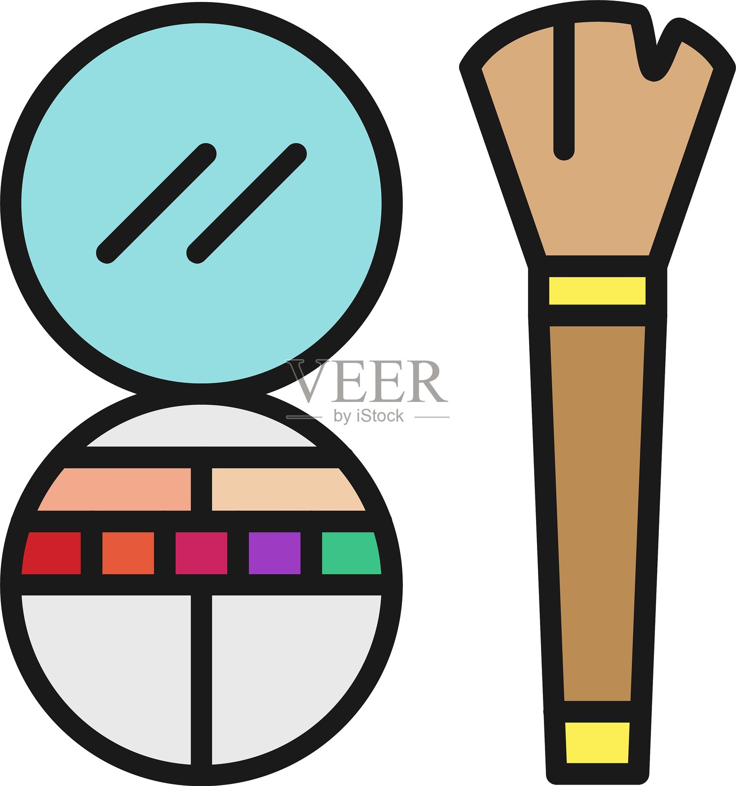 化妆轮廓填充图标插画图片素材