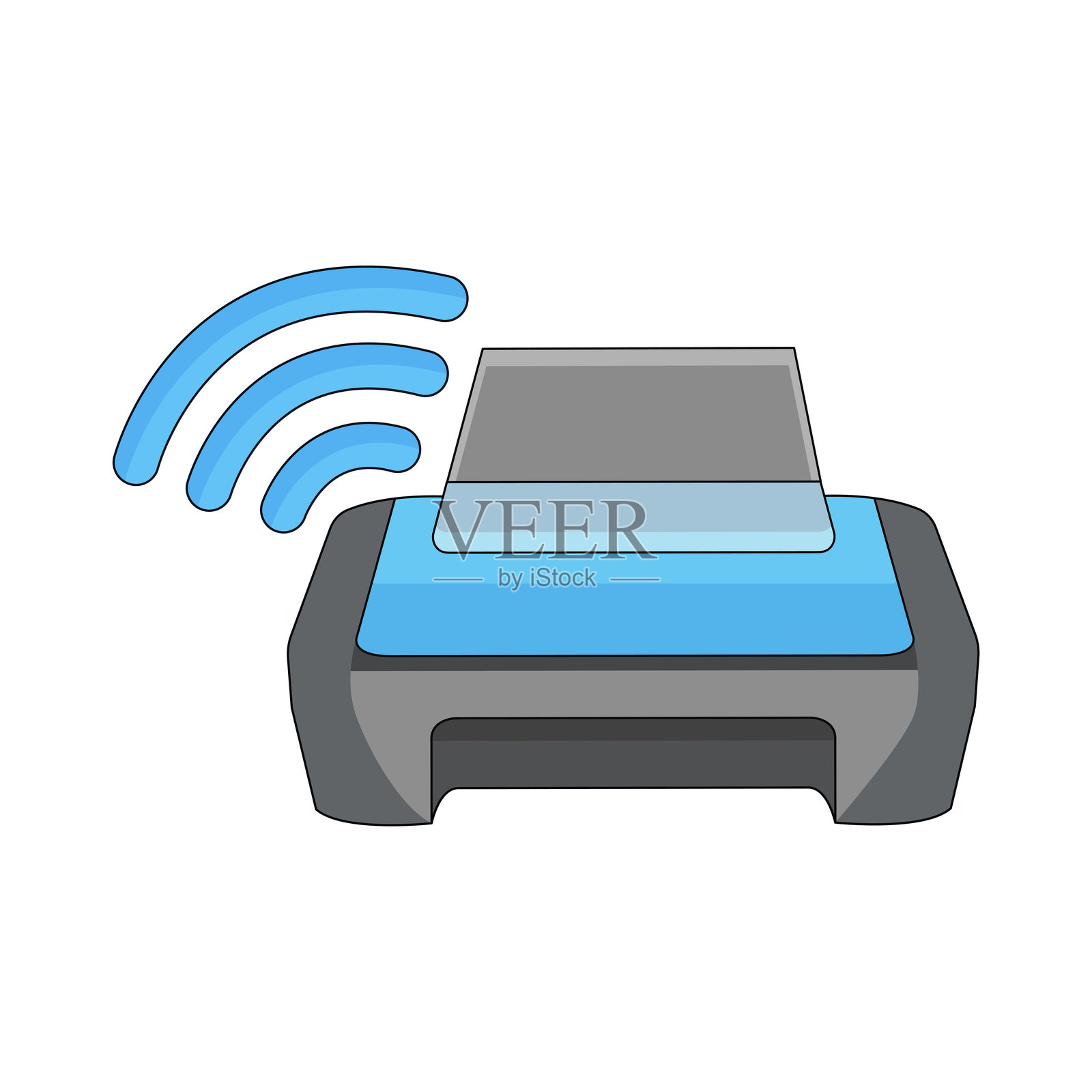 无线打印插画图片素材