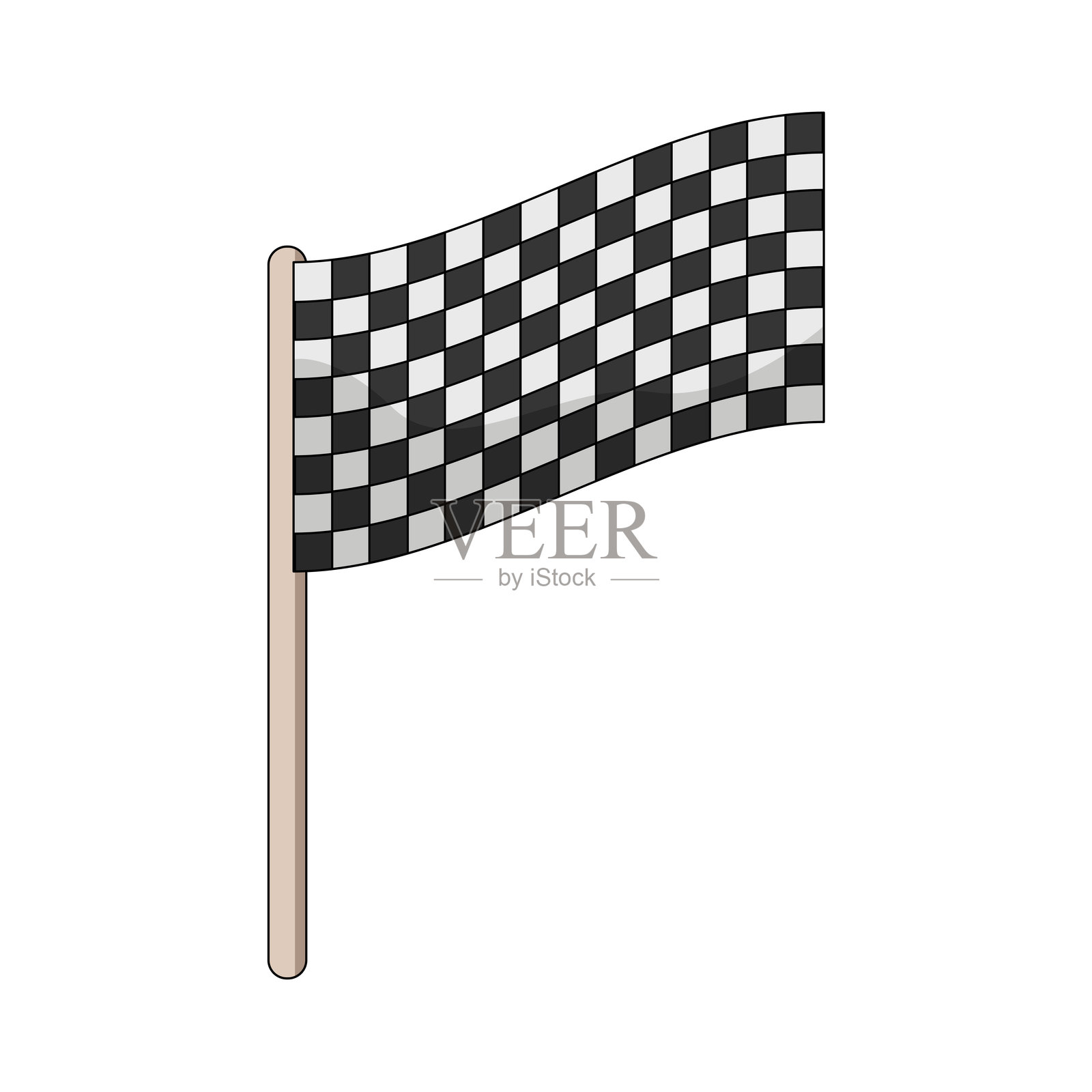 方格旗插画图片素材