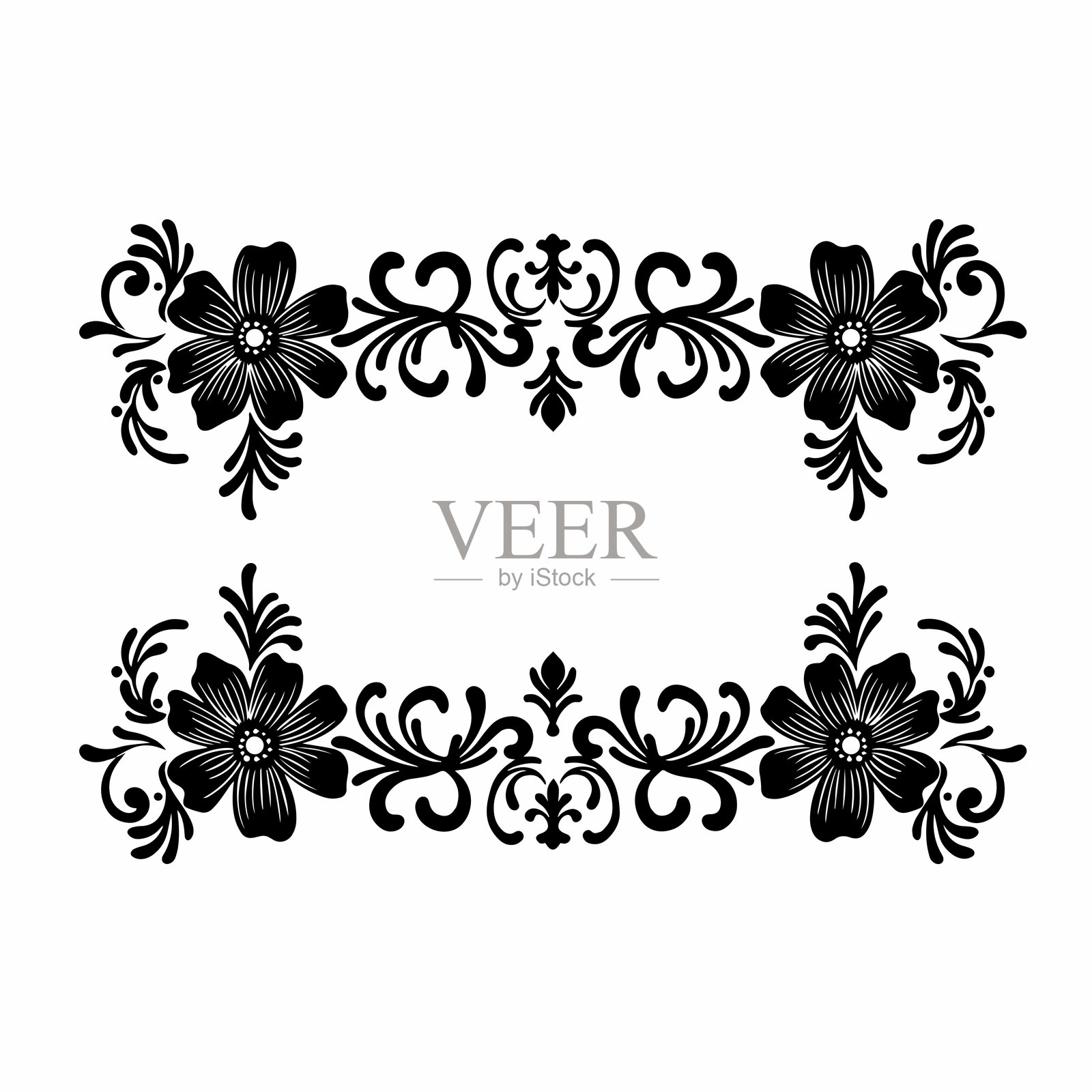 金色复古装饰边框维多利亚风格插图插画图片素材