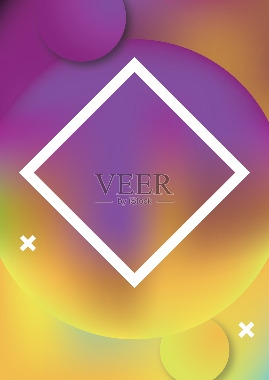 抽象背景中的圆形和方形插画图片素材