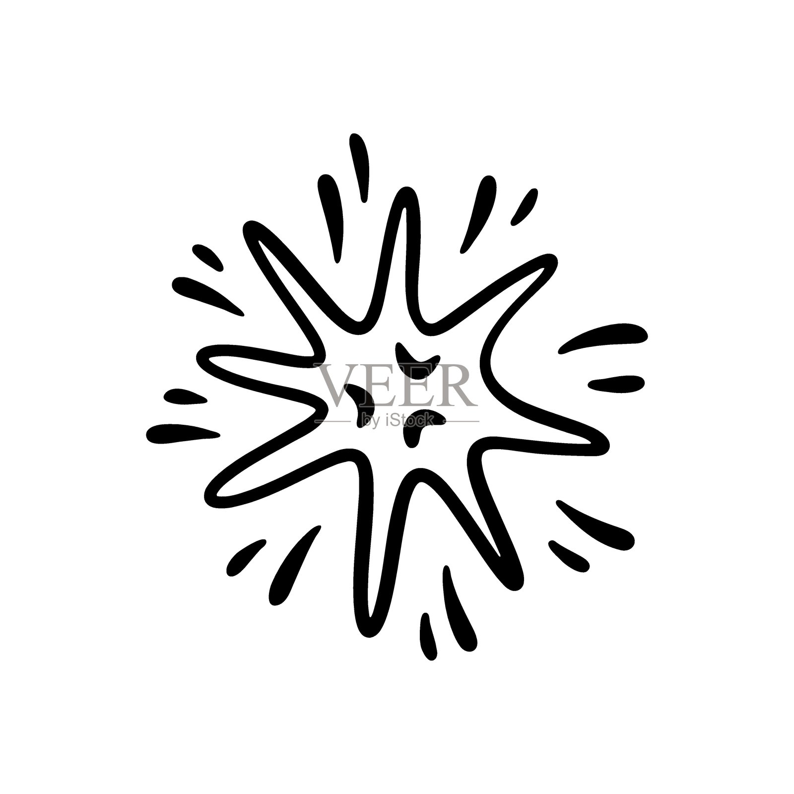 矢量涂鸦星星。手绘幻想星星。闪耀的魔法星星插画图片素材