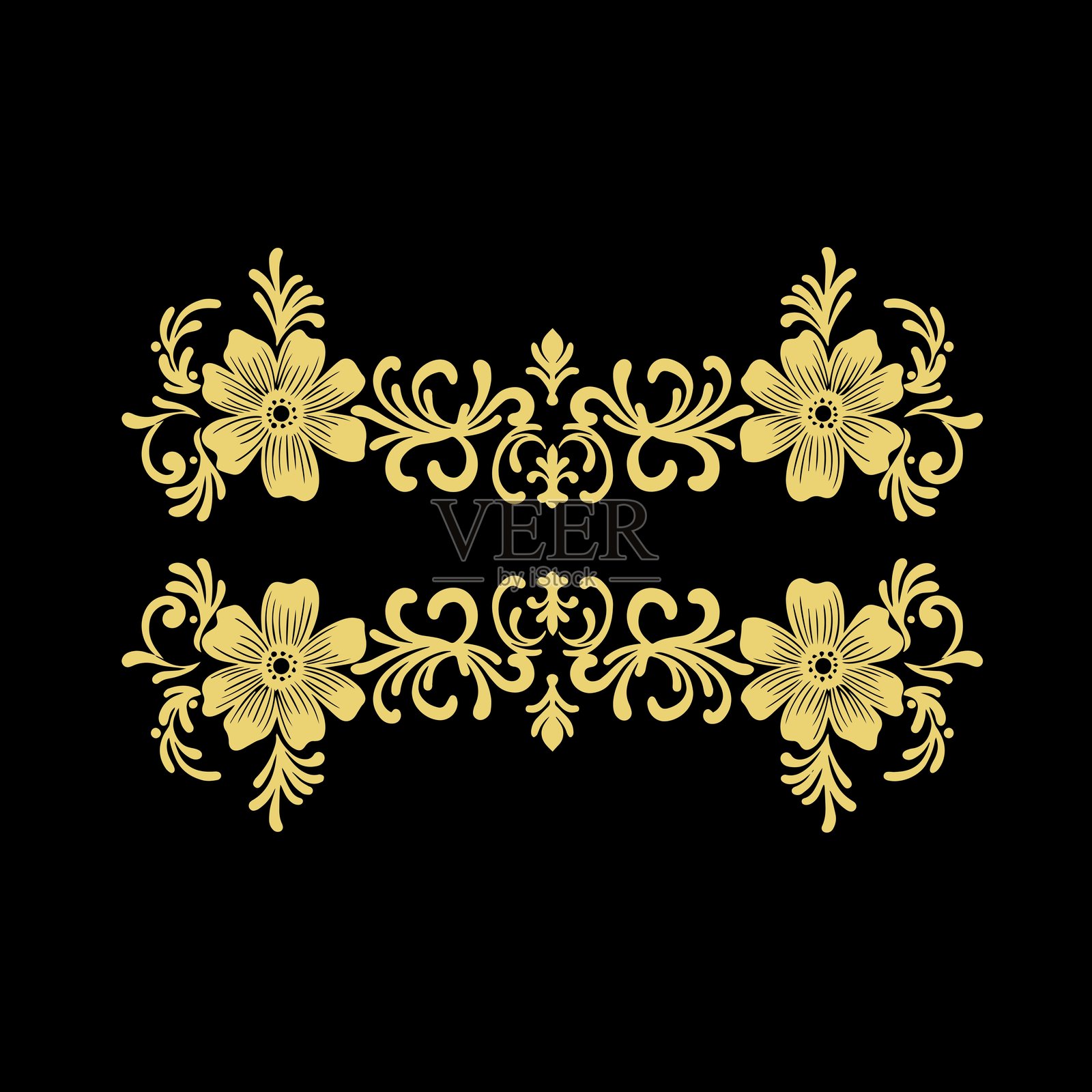 金色复古装饰边框维多利亚风格插图插画图片素材