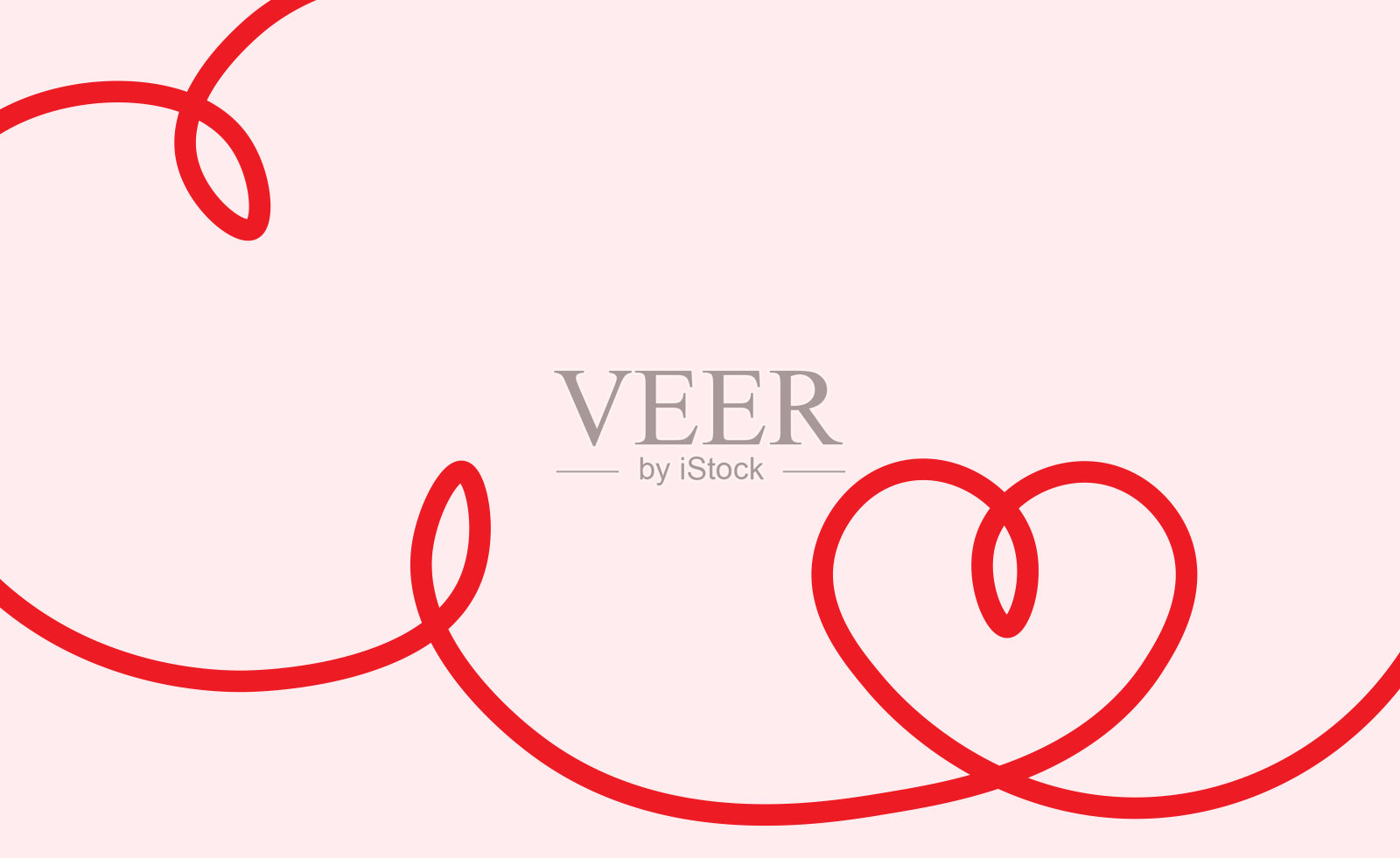 可爱的情人节抽象平面插图。手绘心形，抽象背景，适用于儿童教育、派对、庆祝活动、横幅和框架的情人节概念。插画图片素材