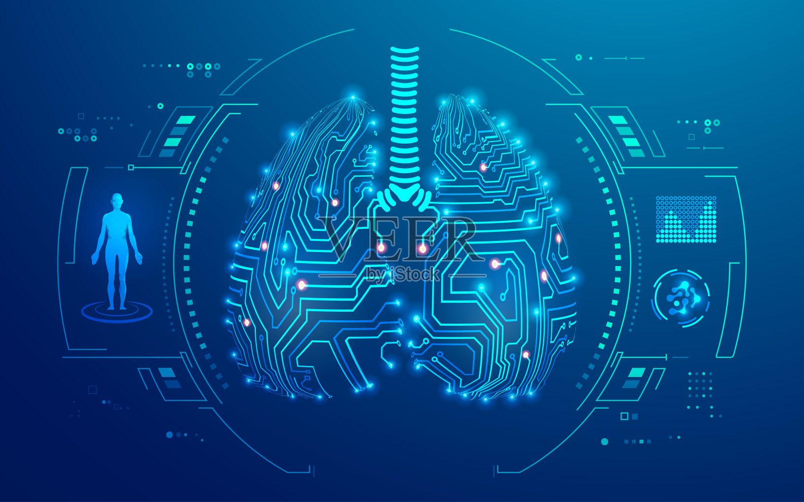 电子肺插画图片素材