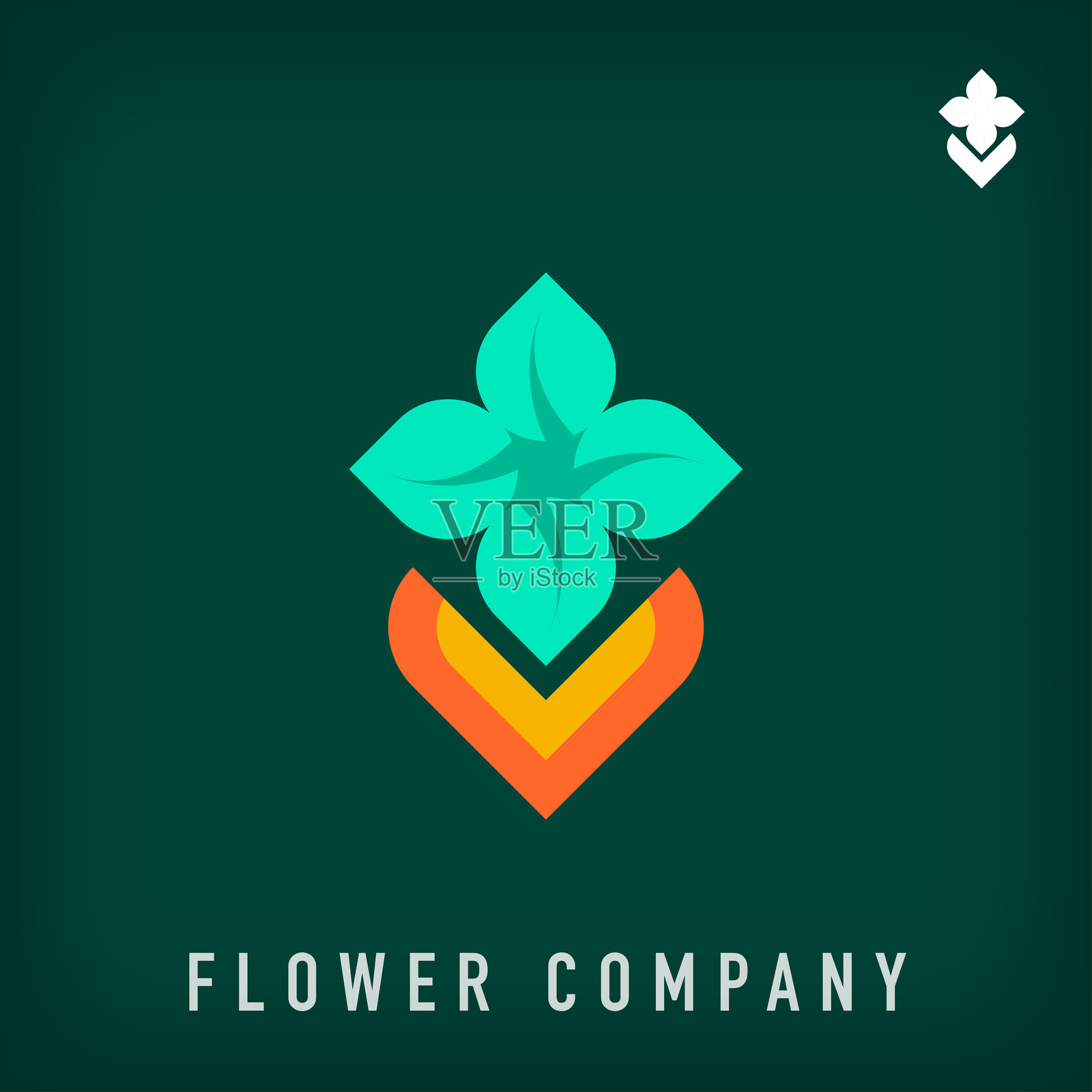 简单的花卉公司设计。插画图片素材