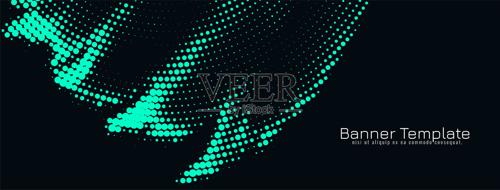 现代霓虹绿色半色调设计黑色横幅模板插画图片素材