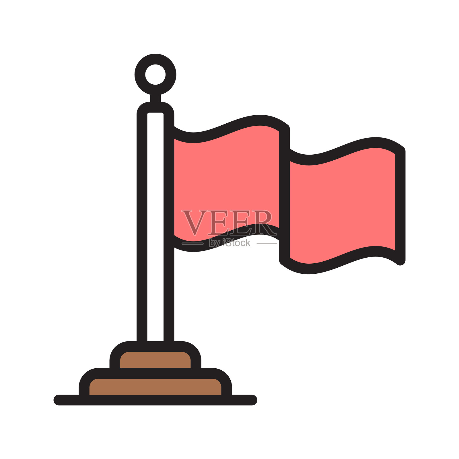 目的地旗帜插画图片素材