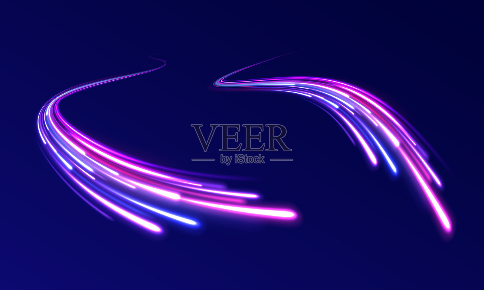 彗星霓虹线插画图片素材