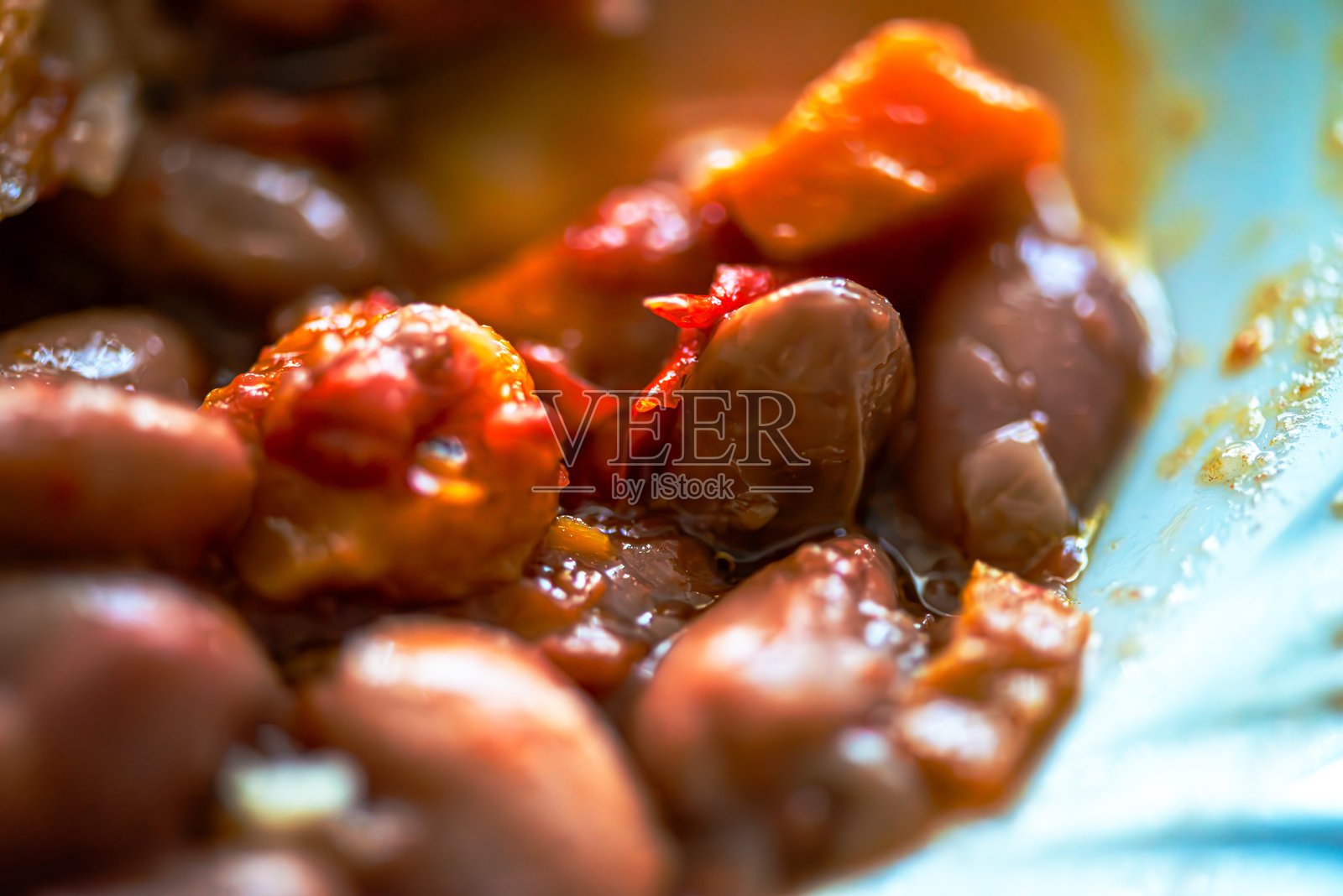 丰盛的舒适：红腰豆餐的特写镜头照片摄影图片