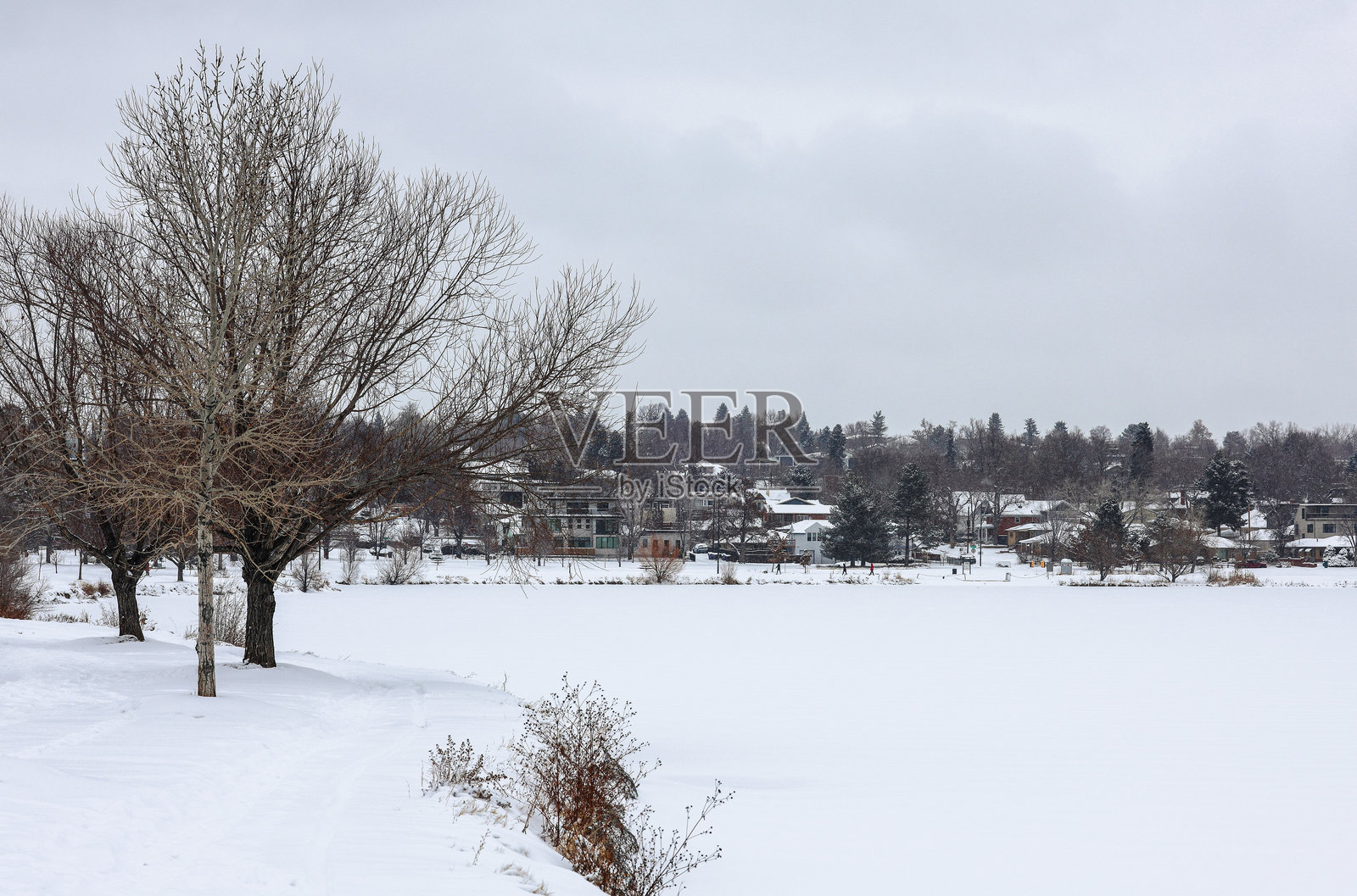 科罗拉多州斯隆湖公园的冬季风景如画照片摄影图片