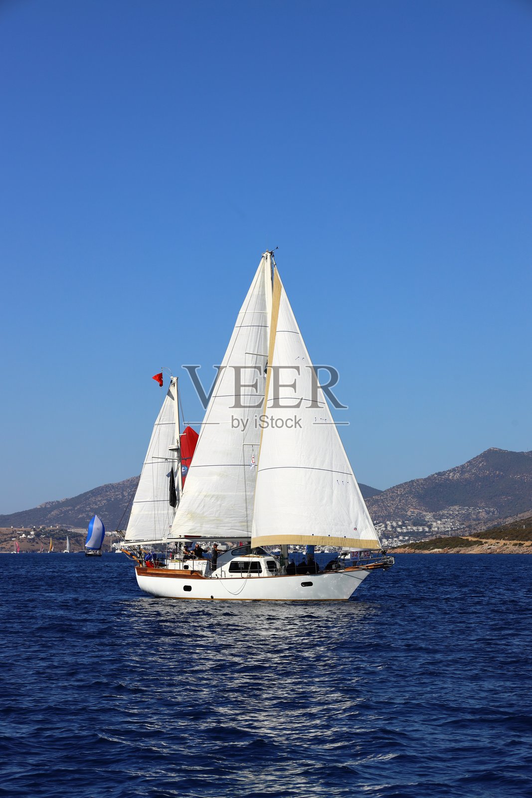 木质“提尔汉迪尔”古莱特帆船。照片摄影图片