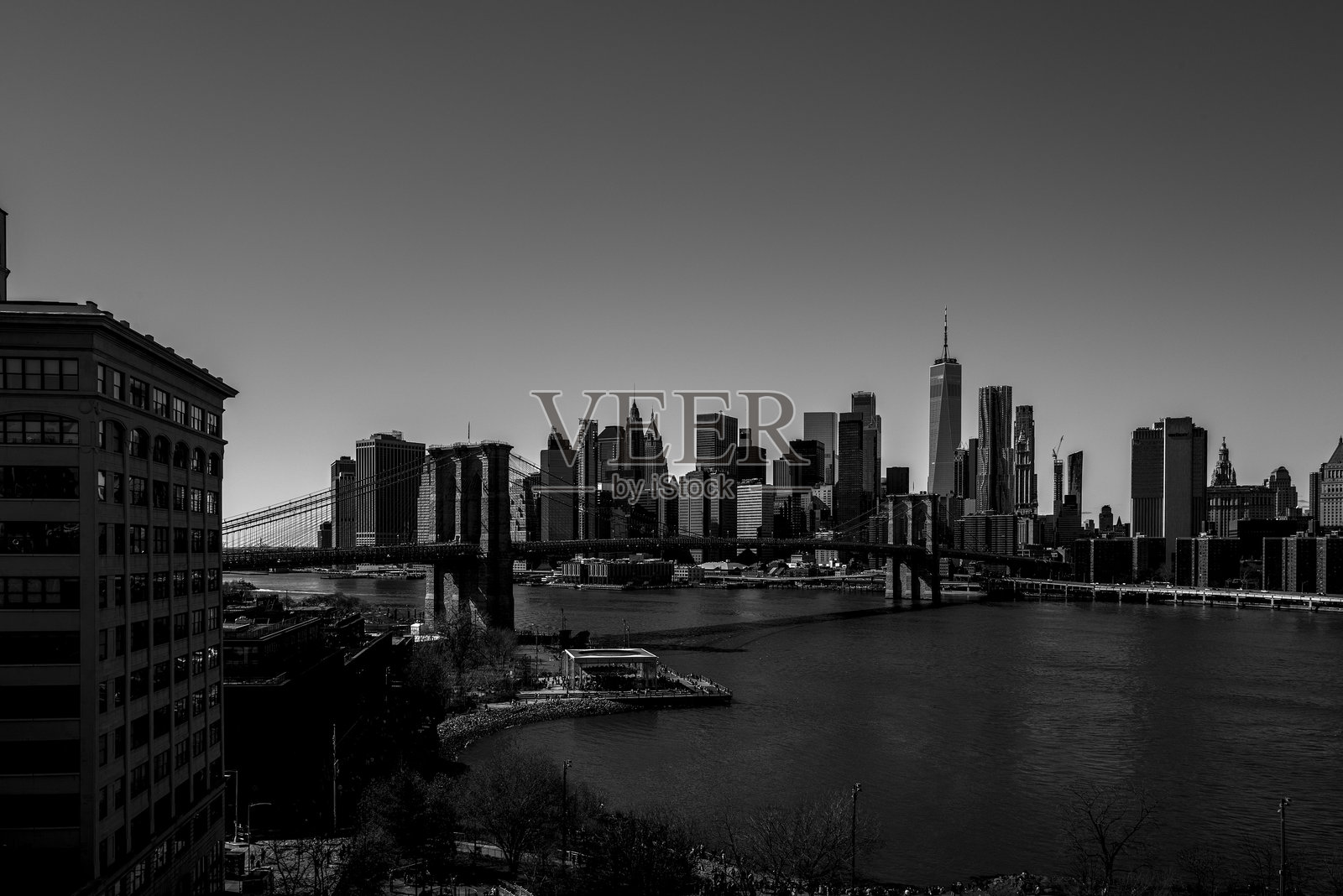黑白色的纽约市中心照片摄影图片