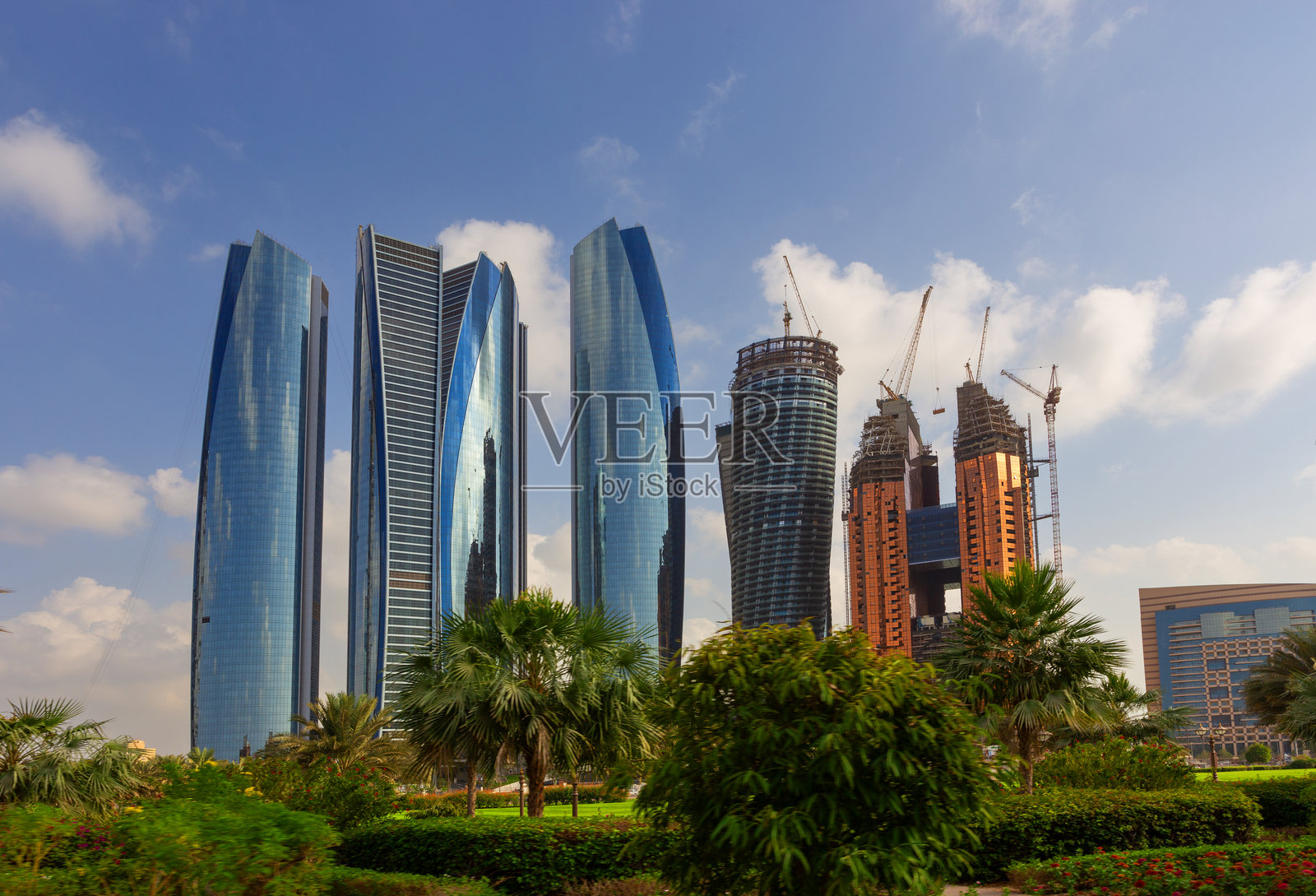 阿布扎比的摩天大楼，阿联酋照片摄影图片