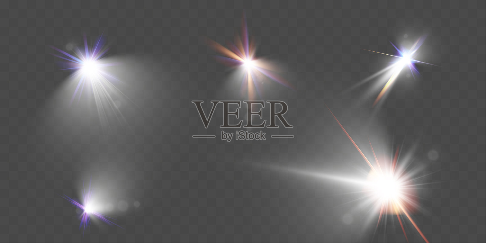 发光的光效。插画图片素材