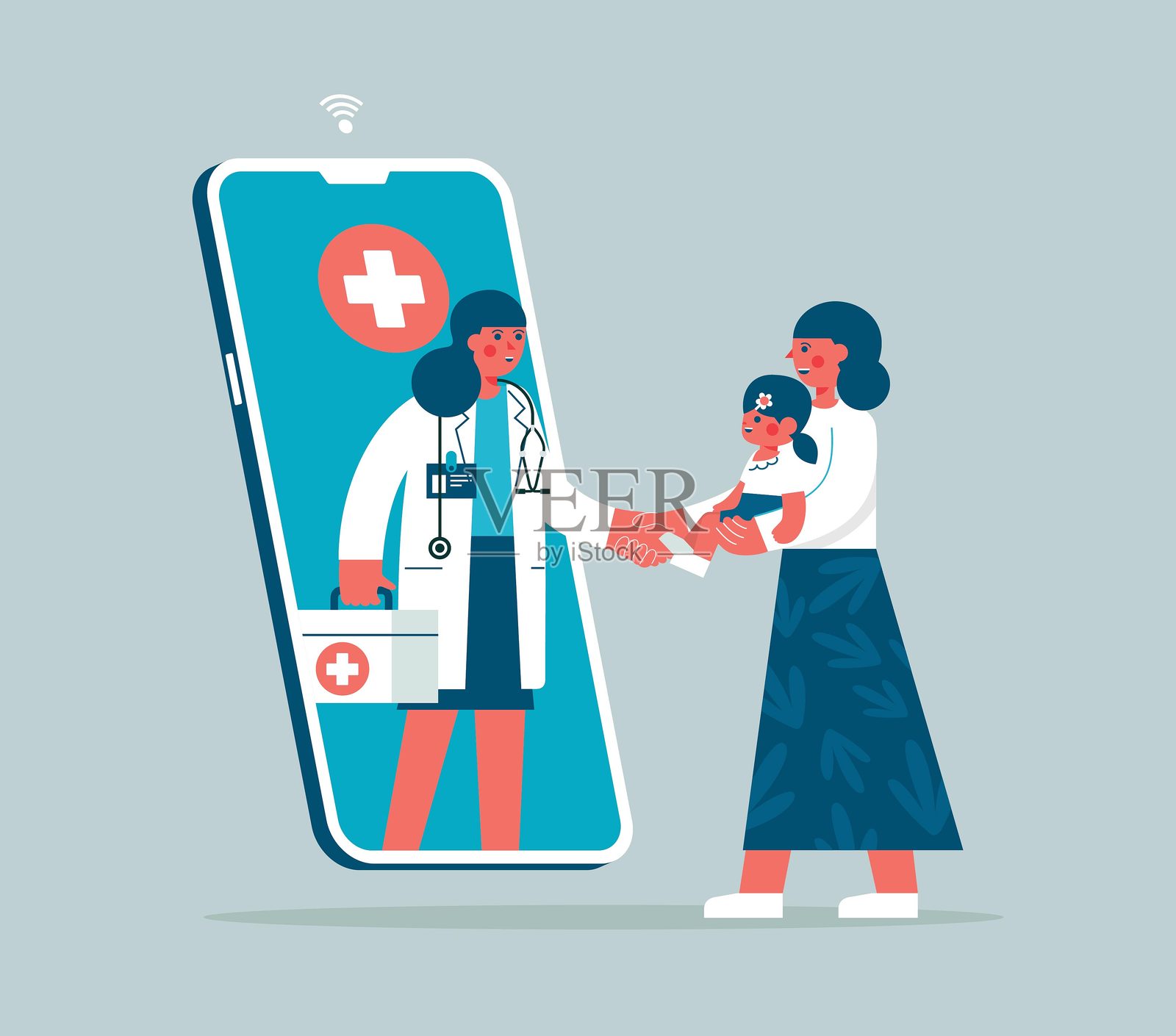 医疗服务 - 母女关系插画图片素材