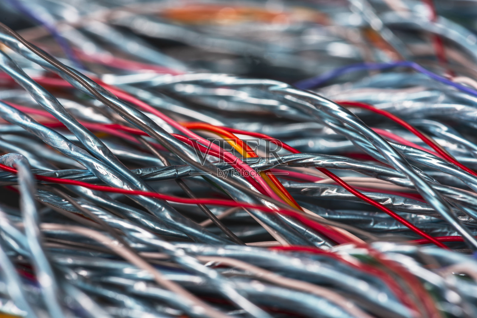 电缆和信号线的缠绕照片摄影图片