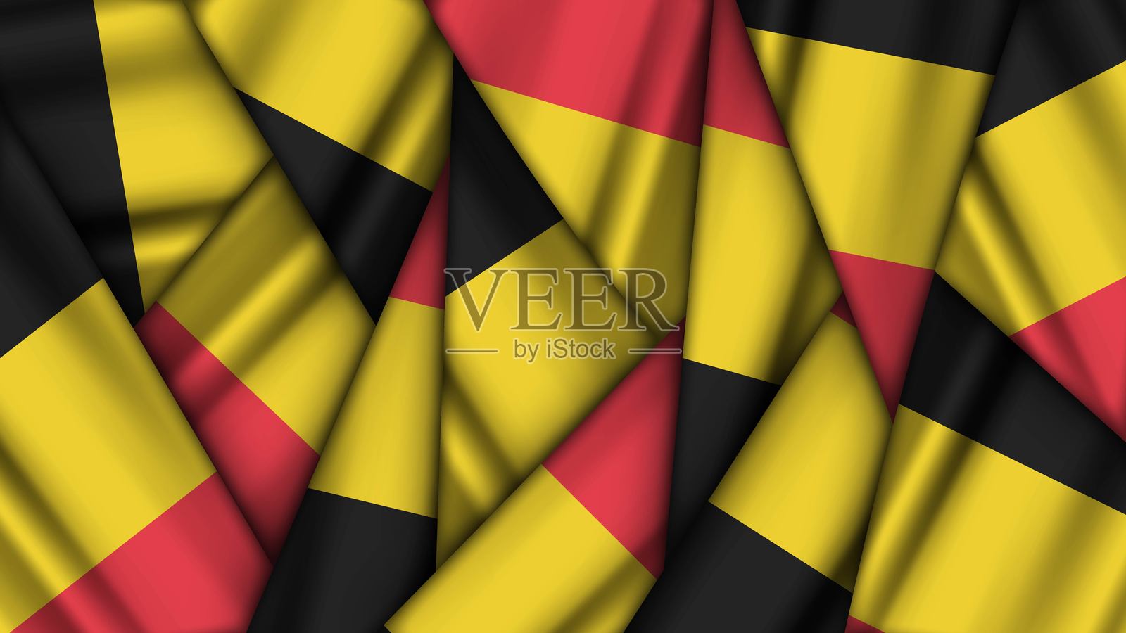 一组比利时国旗叠放在一起插画图片素材