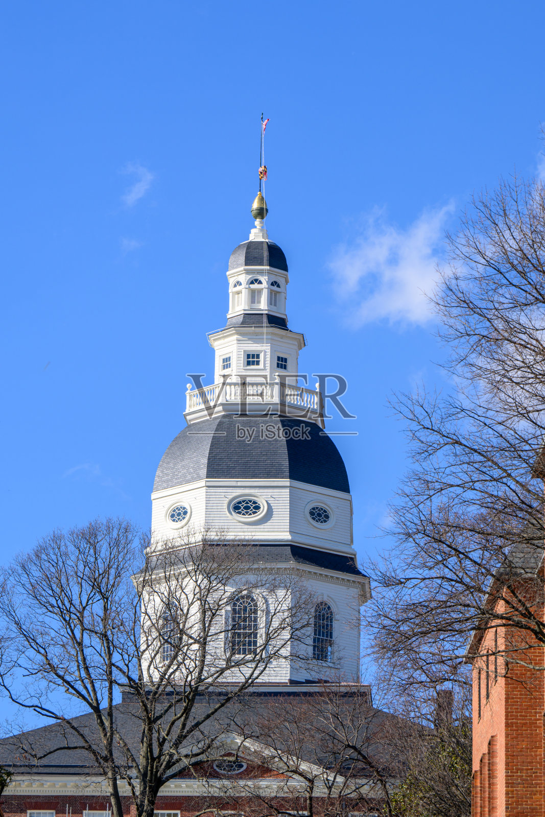 马里兰州议会大厦圆顶照片摄影图片