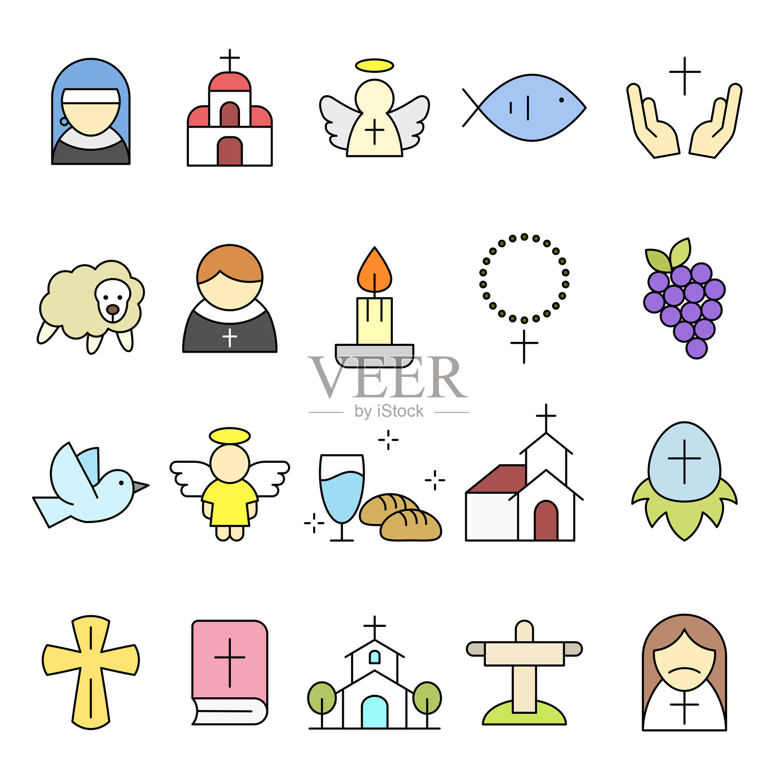 祈祷图标插画图片素材