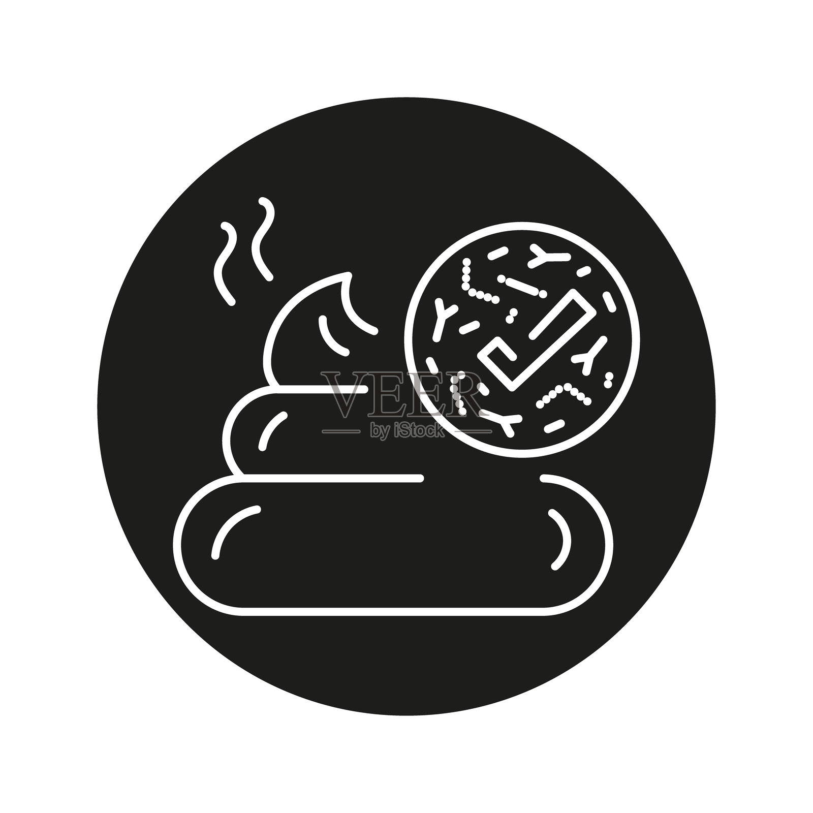 大便好线黑色图标。签署的网页，移动应用程序，按钮，标志。矢量隔离按钮。插画图片素材