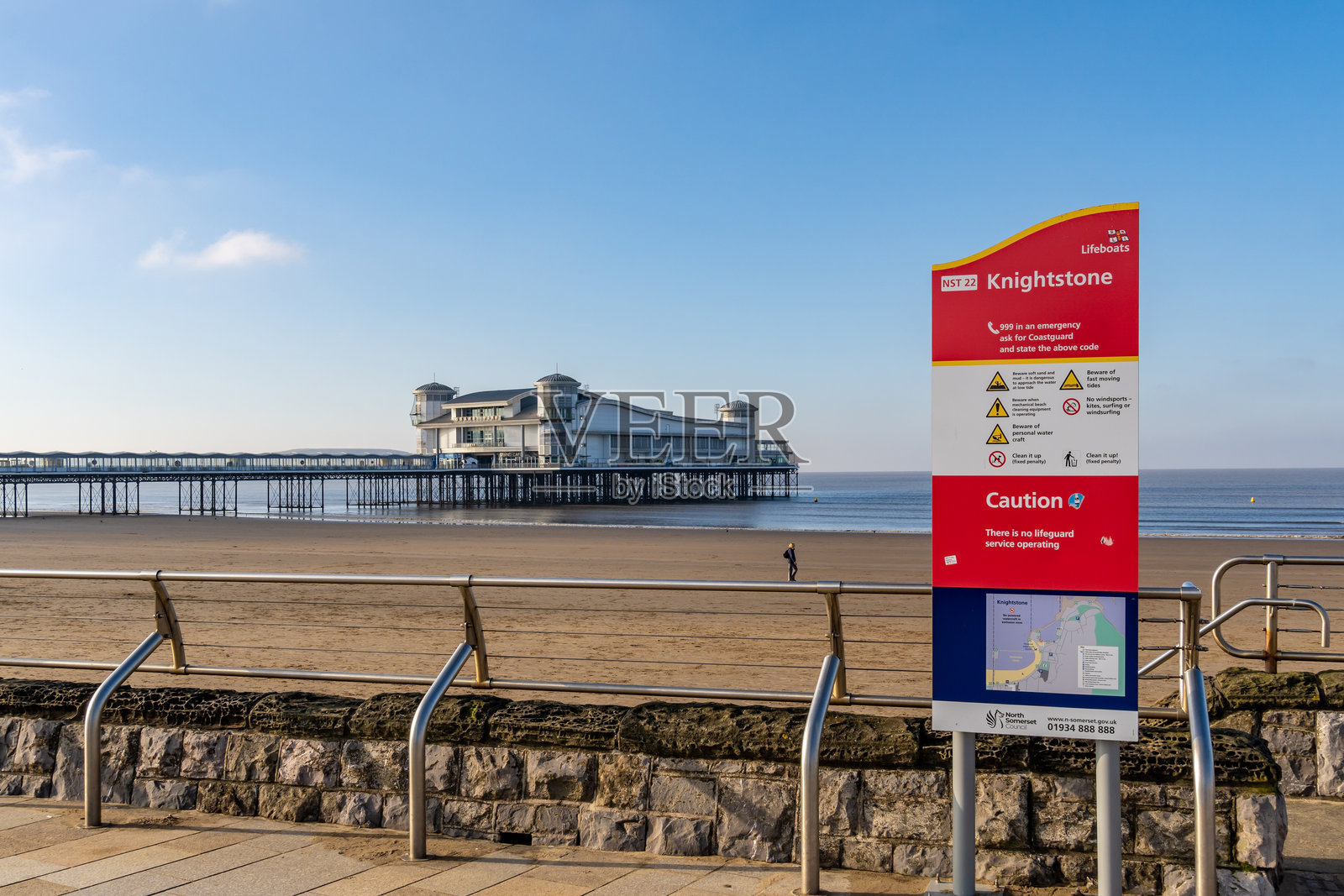 韦斯顿超级梅尔奈特斯通海滩标志照片摄影图片