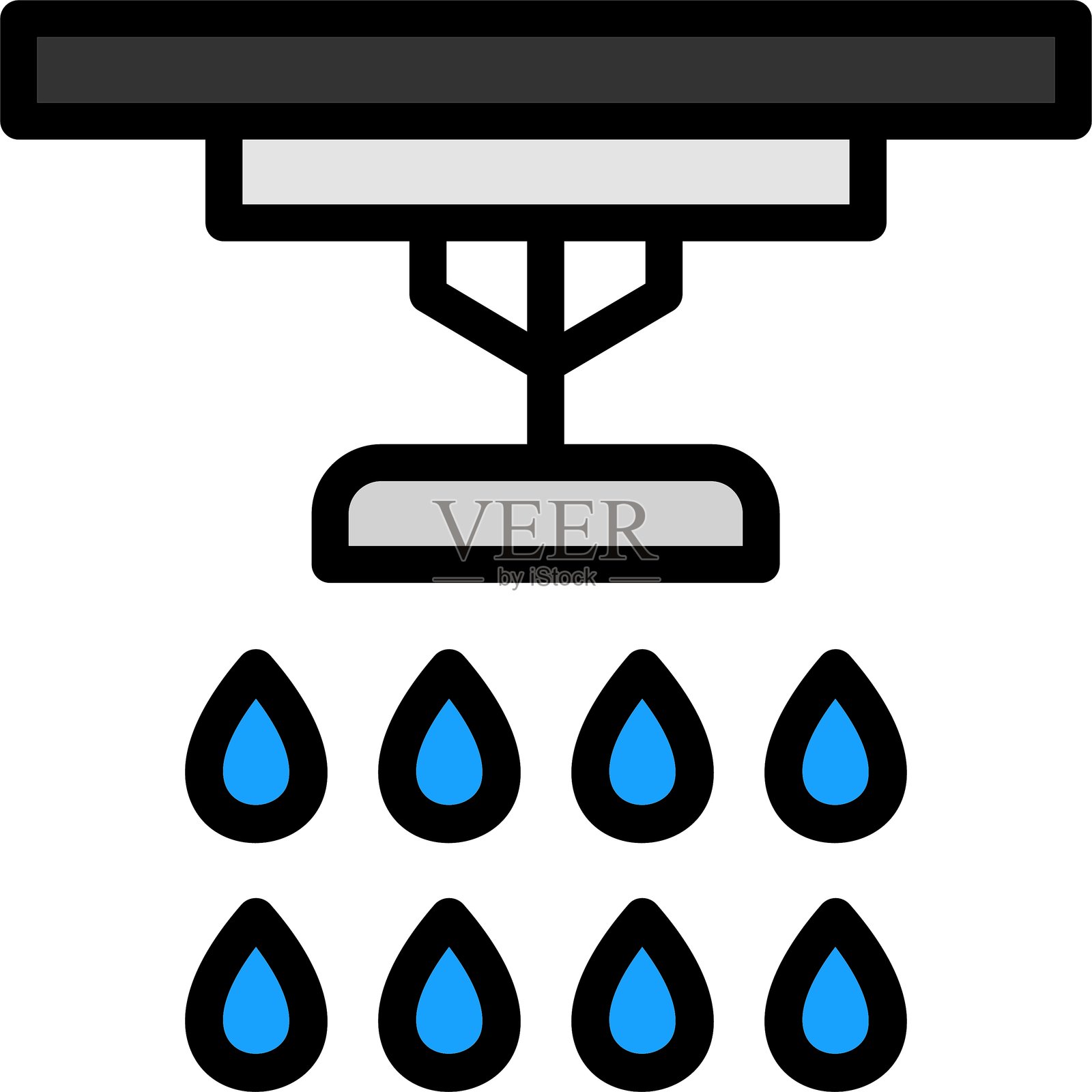喷头管道填充风格图标设计插画图片素材