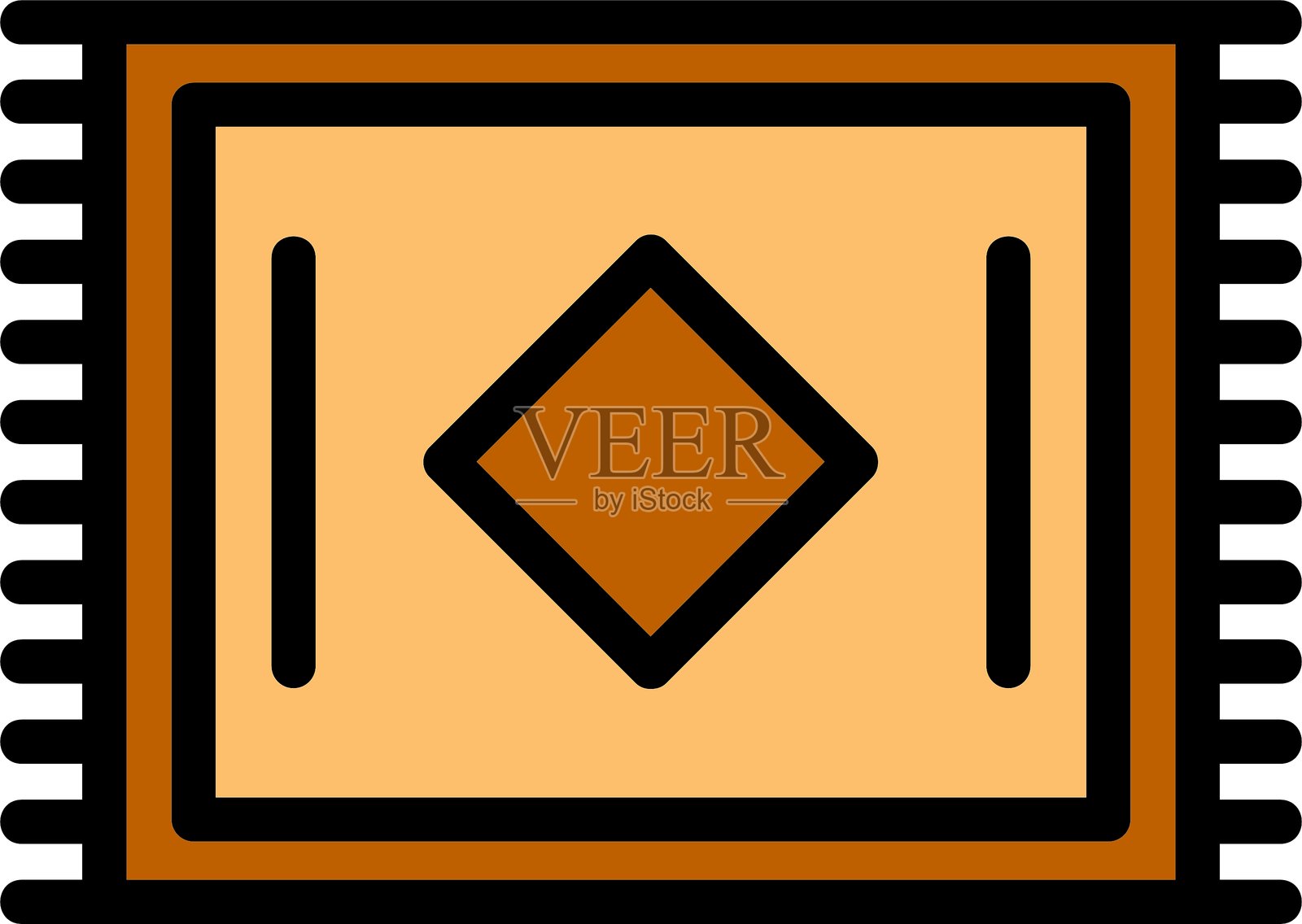 门垫线条填充风格图标设计插画图片素材