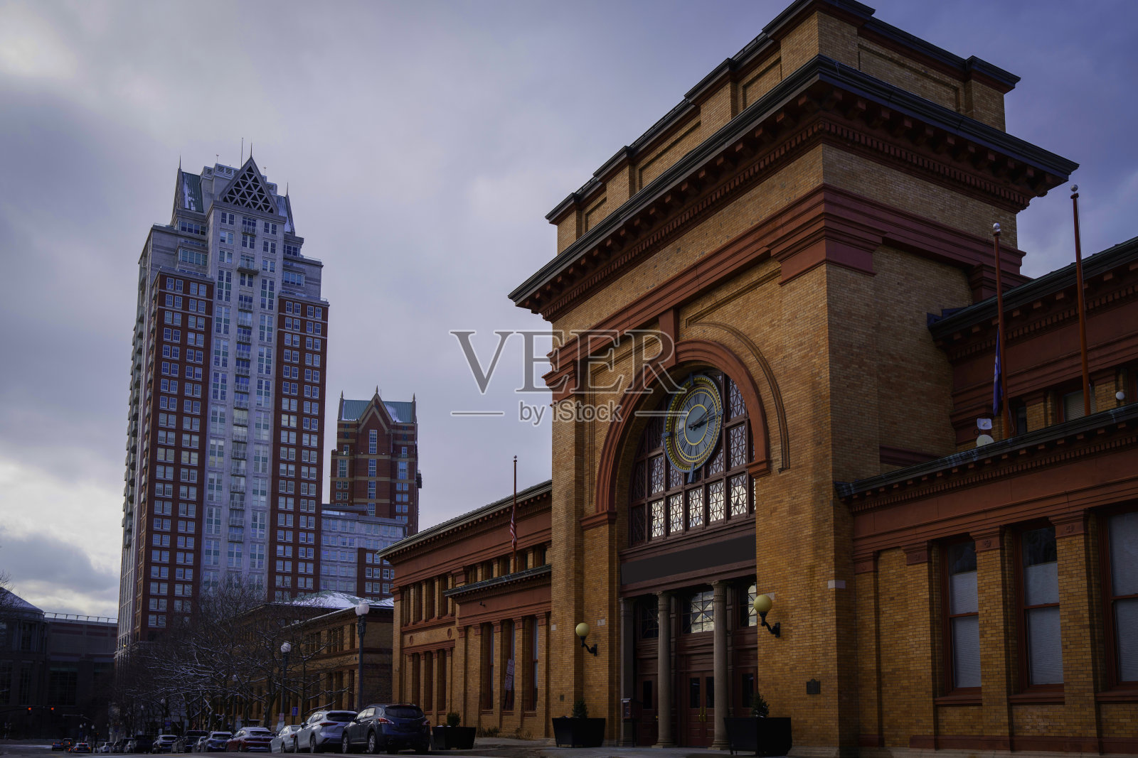 普罗vidence市中心天际线和建筑物照片摄影图片