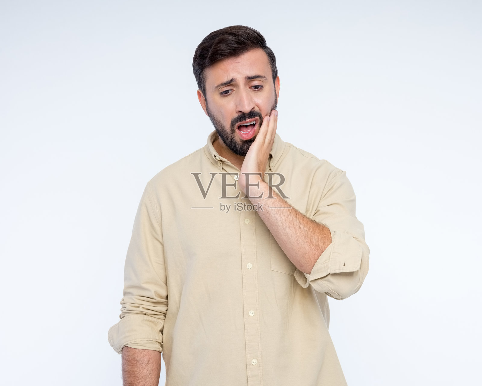 牙痛男子的肖像照片摄影图片