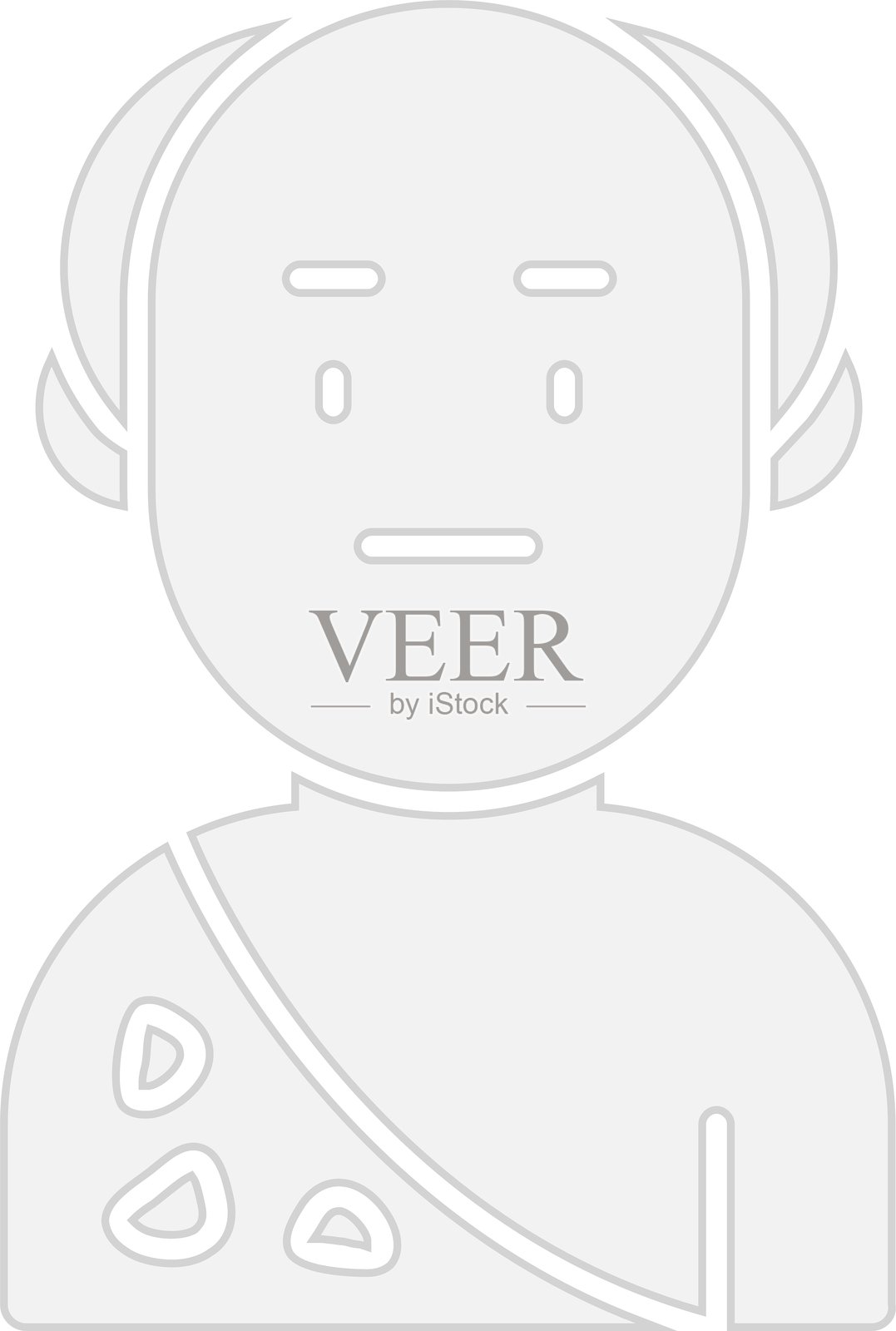 老年人图标 灰色插画图片素材