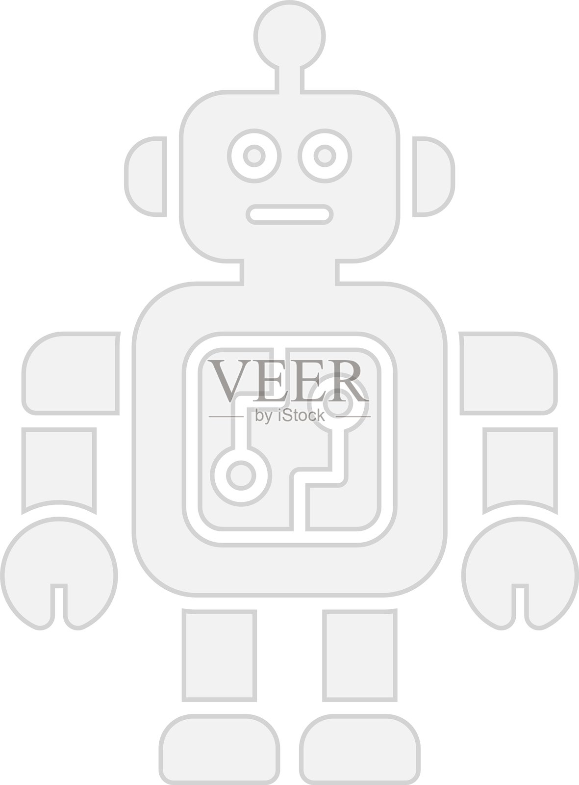 机器人图标（灰色）插画图片素材