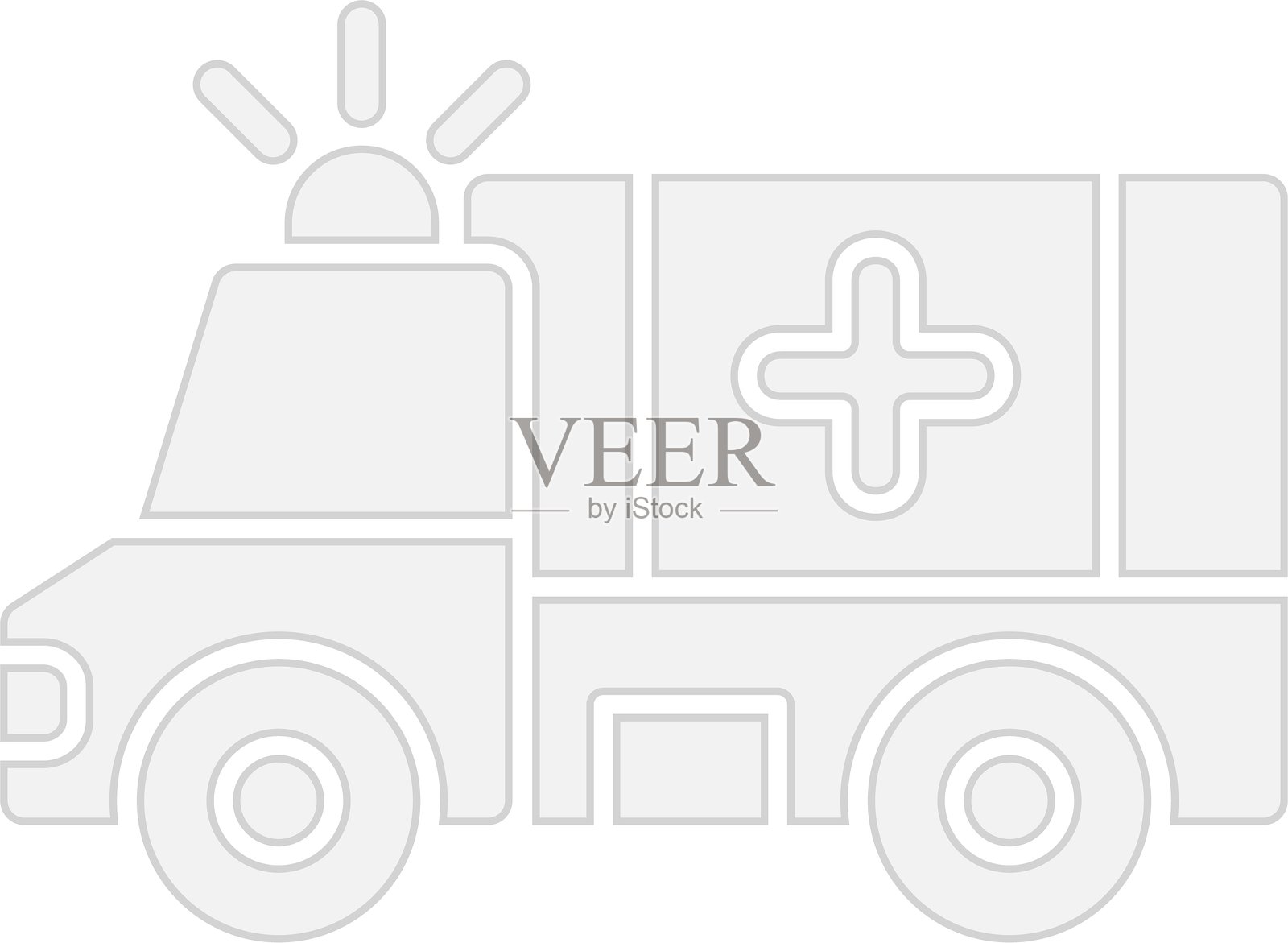 救护车图标 灰色插画图片素材