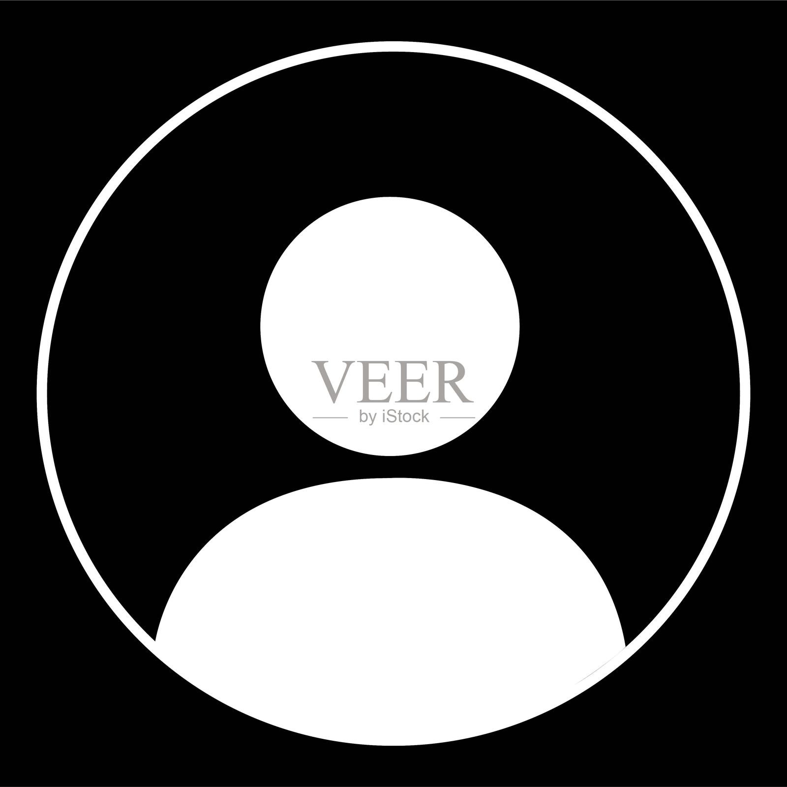 黑色填充头像，用户个人资料，性别中立的轮廓，个人资料图片。适合社交媒体个人资料、屏幕保护程序和模板，透明背景上独立显示。插画图片素材